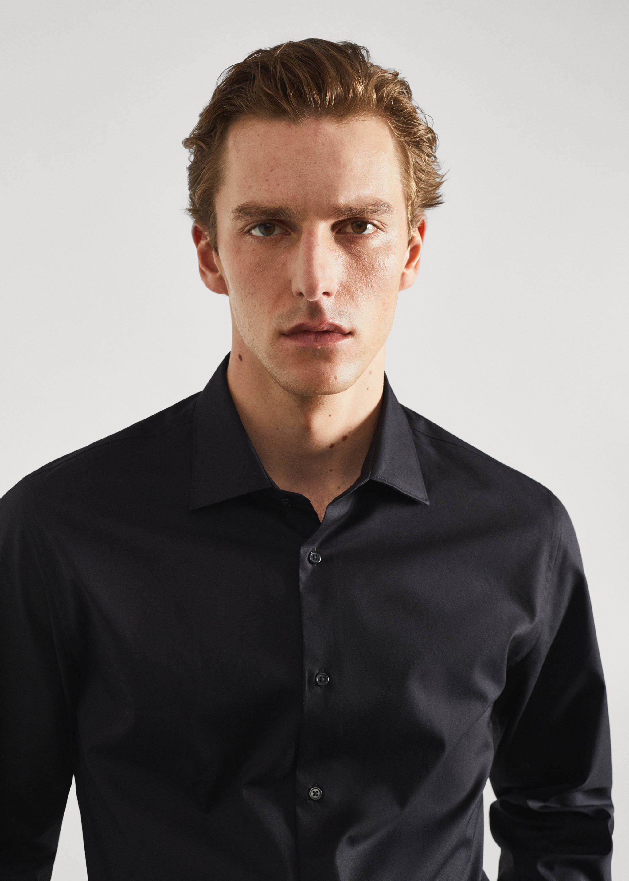 Camisa traje slim fit algodón popelín - Detalle del artículo 1