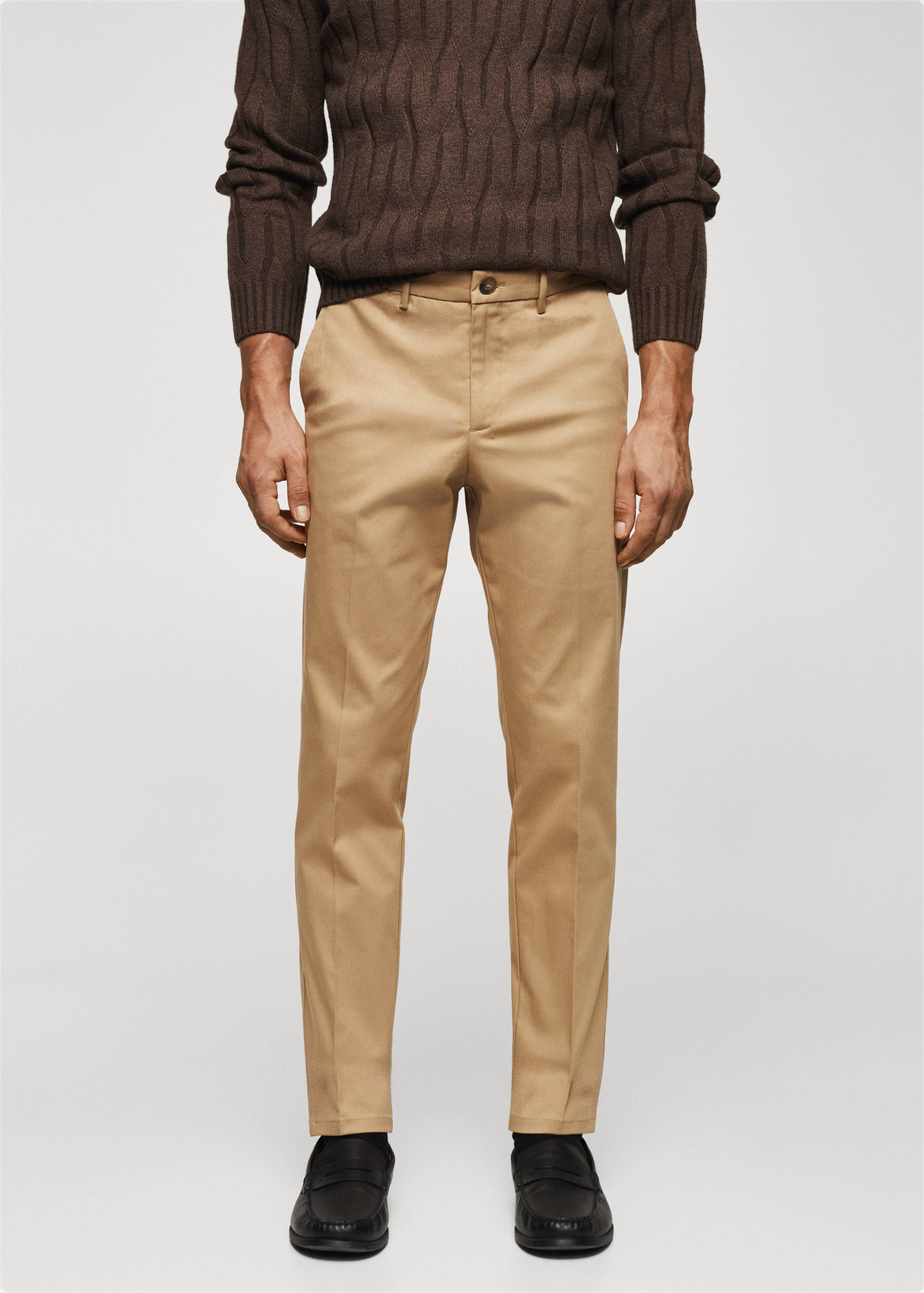 Slim fit chino trousers - Medium plane