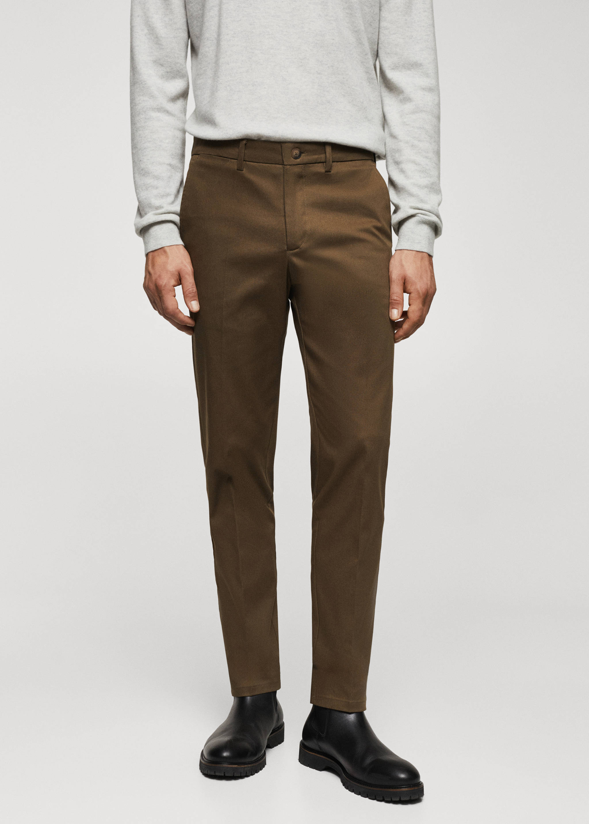 Slim fit chino trousers - Medium plane