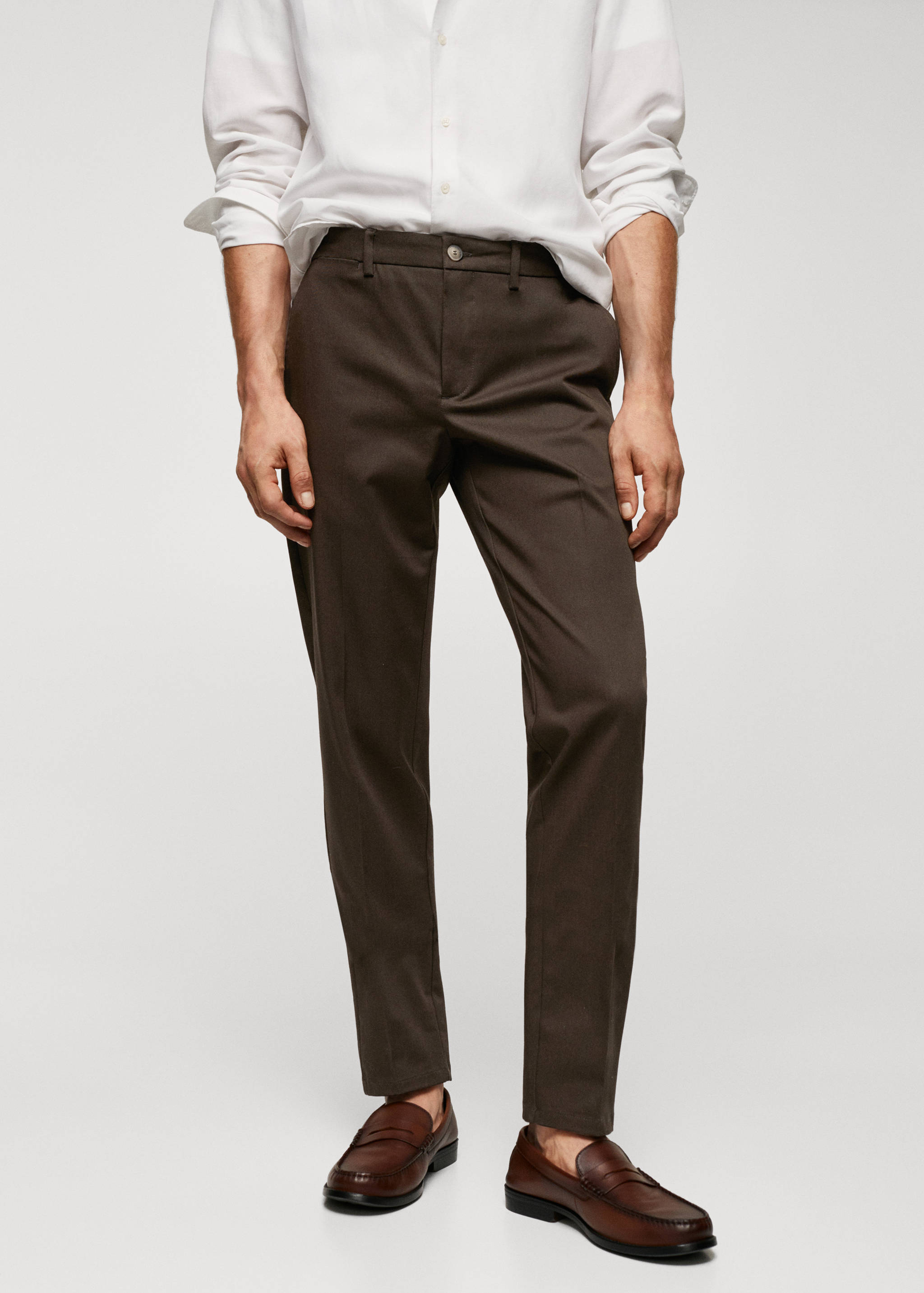 Slim fit chino trousers - Medium plane