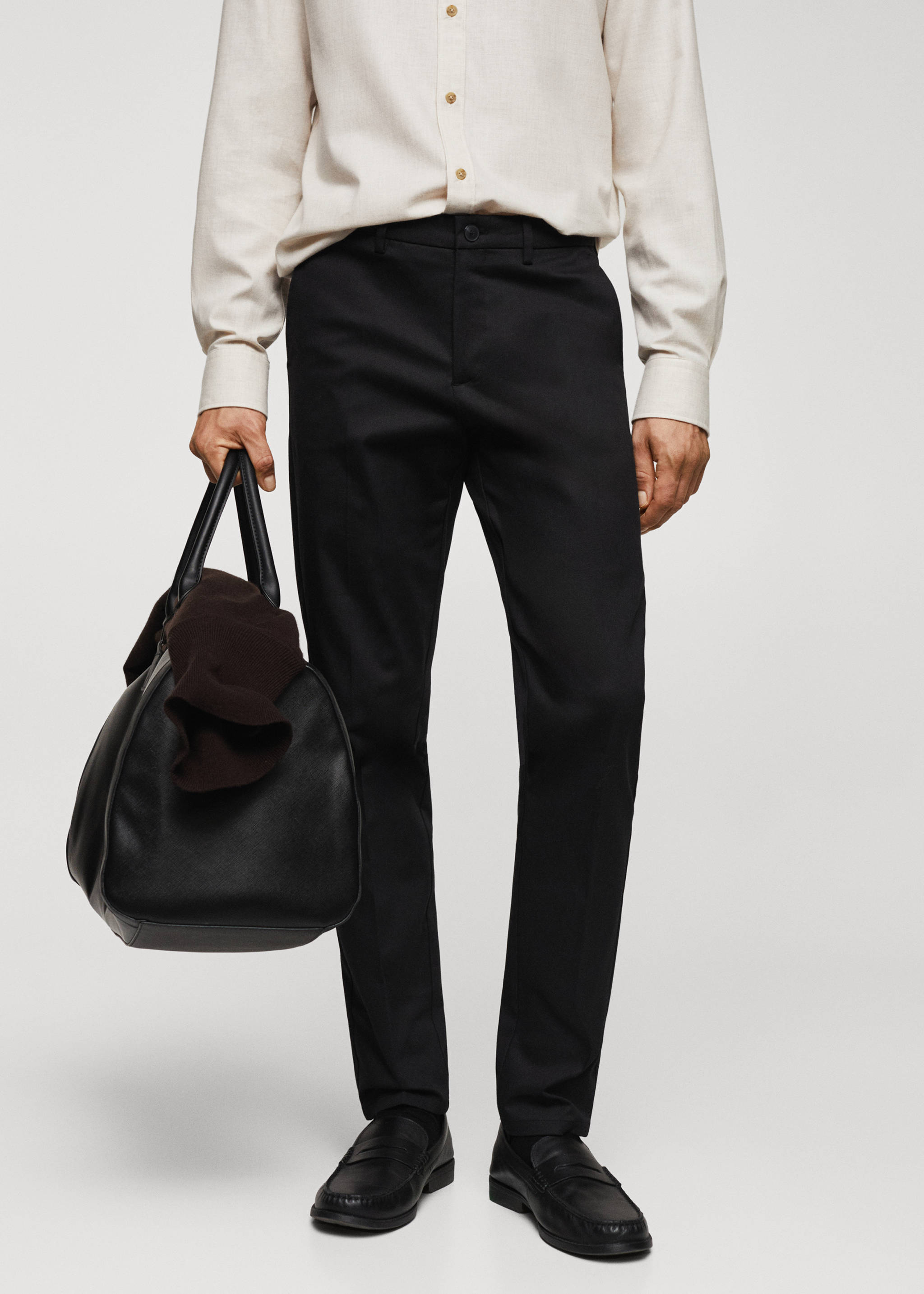 Slim fit chino trousers - Medium plane