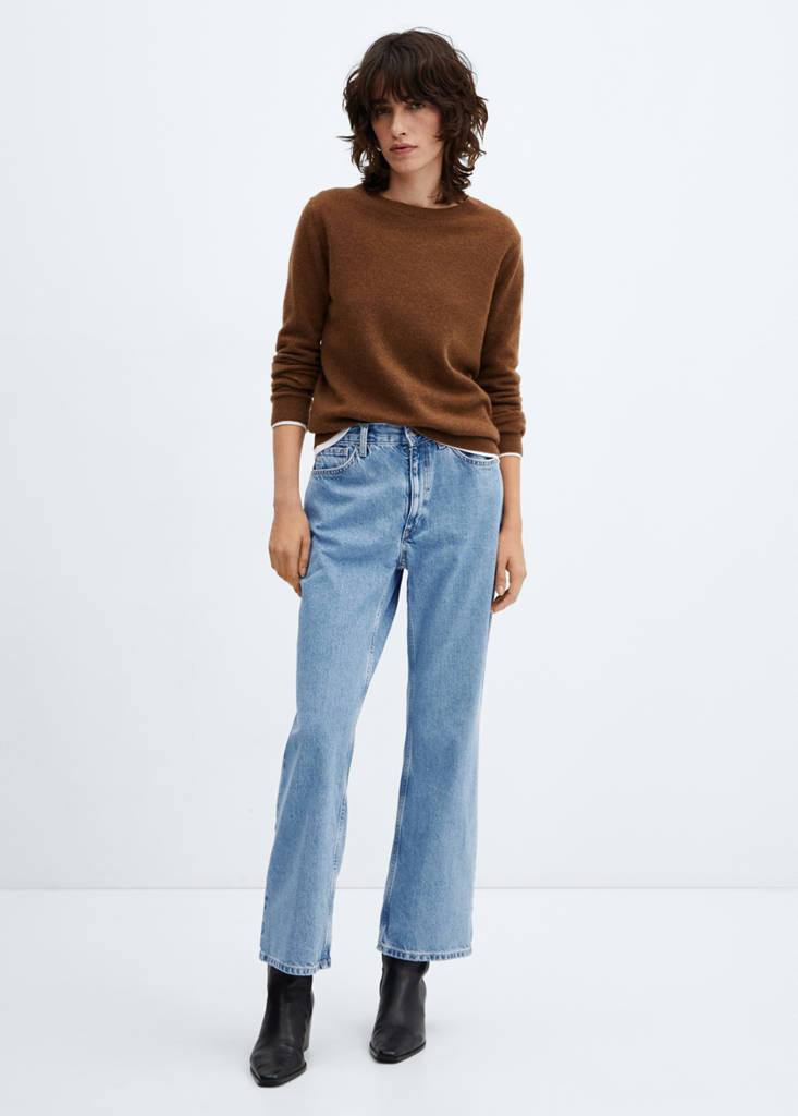 Mid-rise straight jeans — Medium Blue