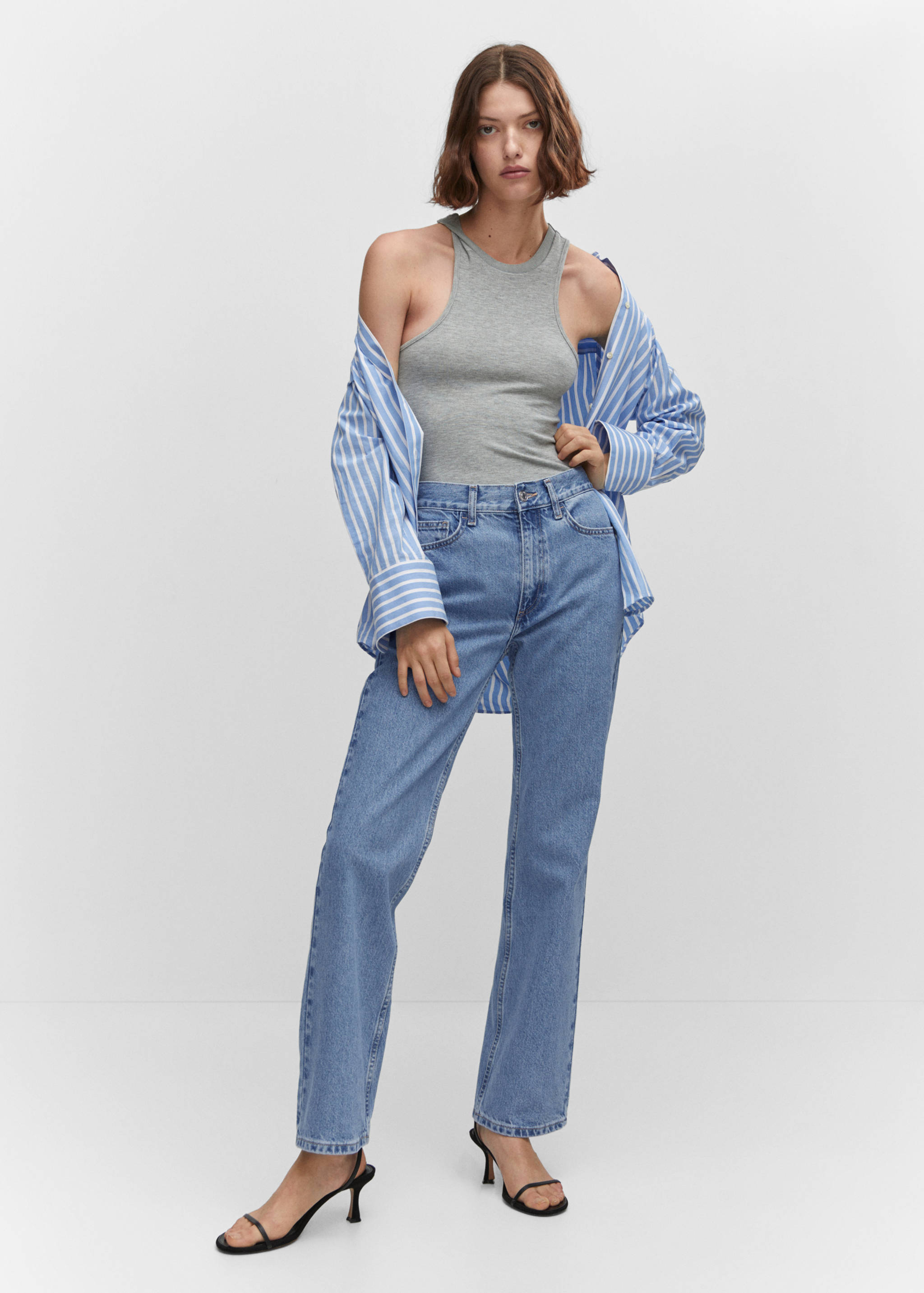 Mid-rise straight jeans - General plane