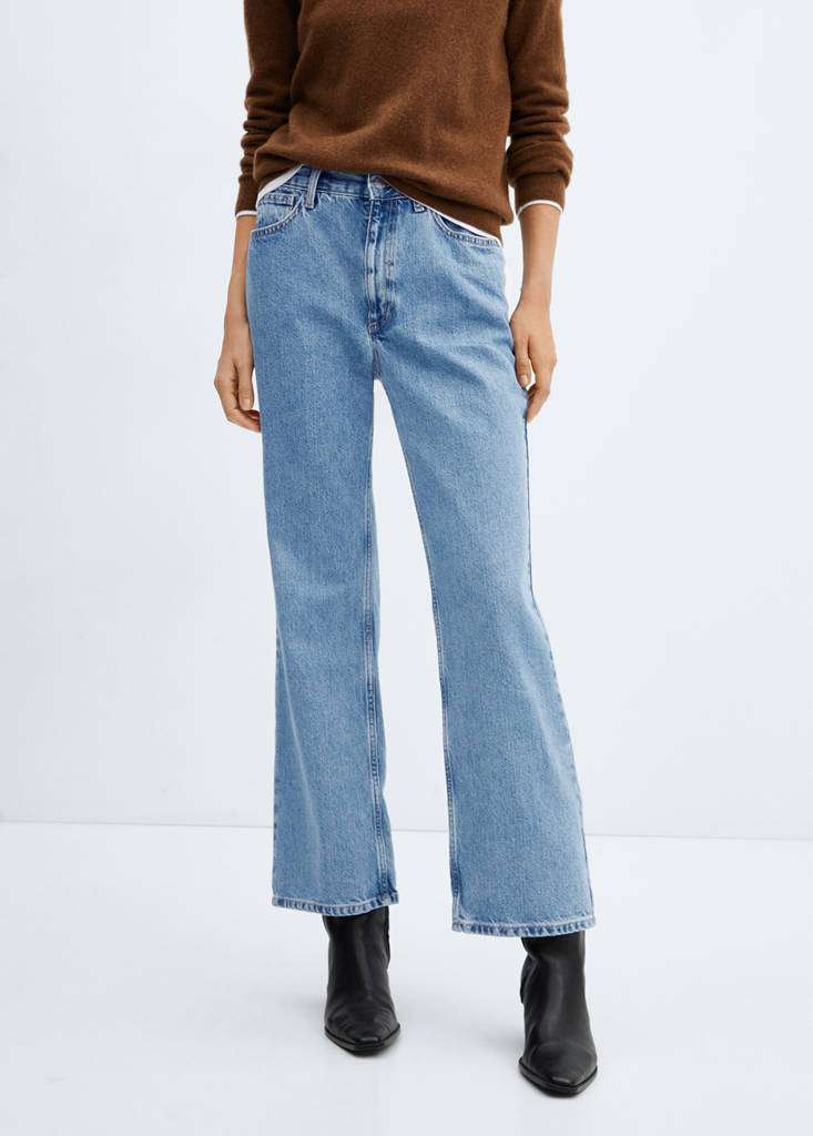 Mid-rise straight jeans — Medium Blue