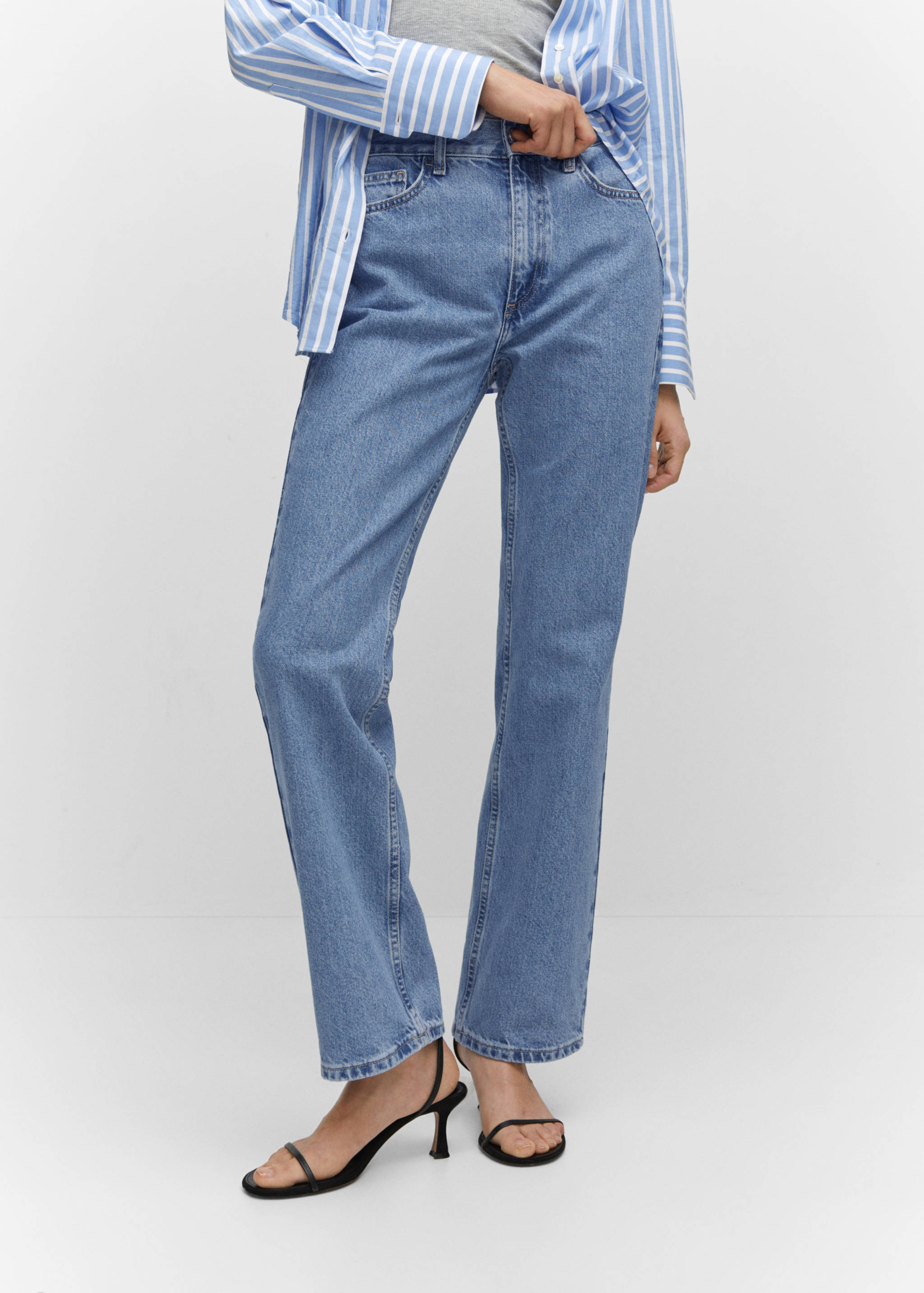 Mid-rise straight jeans - Medium plane