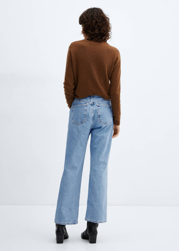 Mid-rise straight jeans — Medium Blue
