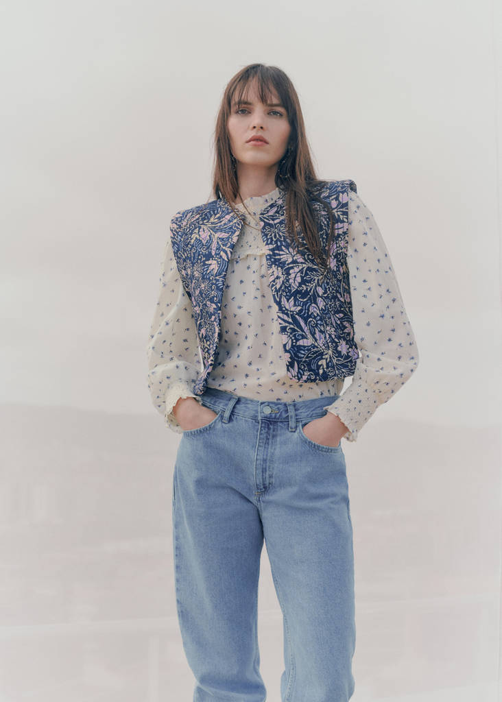 Mid-rise straight jeans — Medium Blue