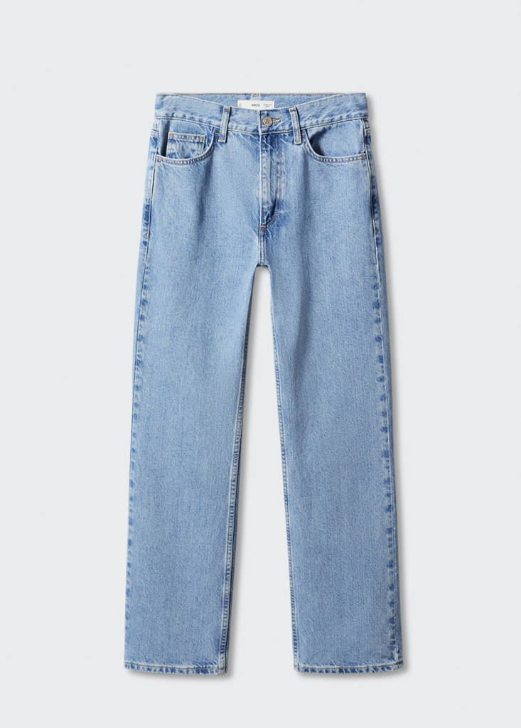 Mid-rise straight jeans — Medium Blue