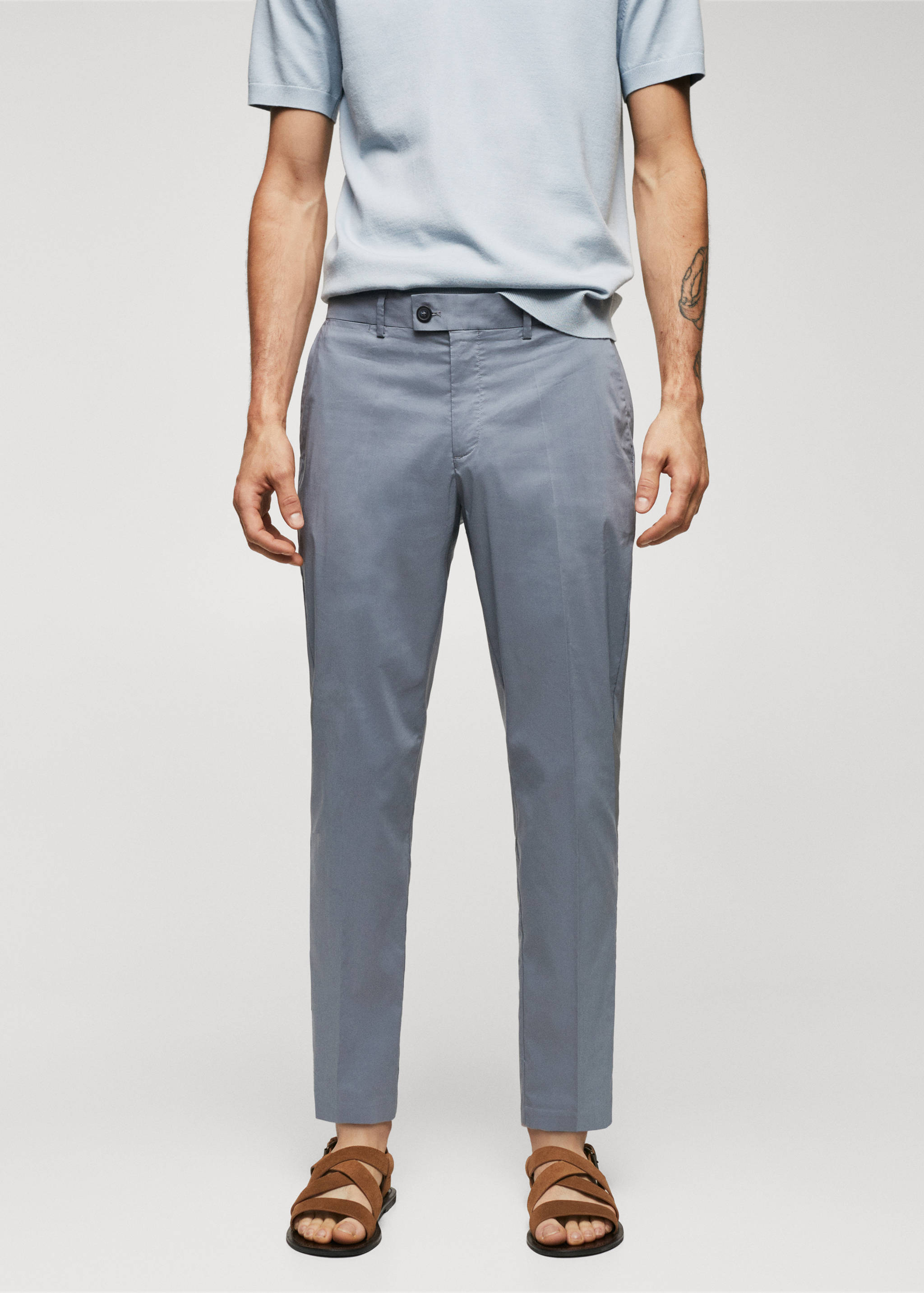 Lightweight cotton trousers - Medium plane