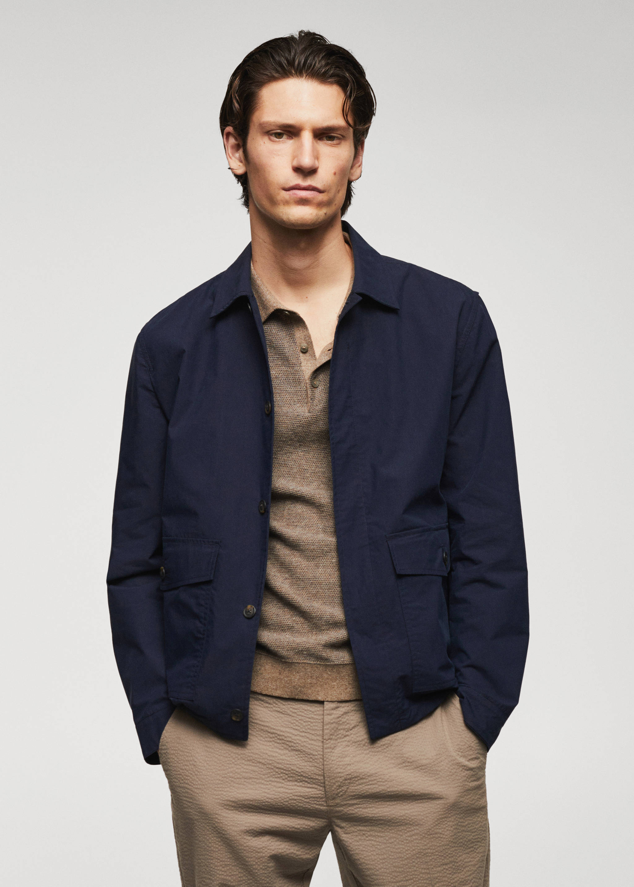 Veste légère coton poches - Plan moyen