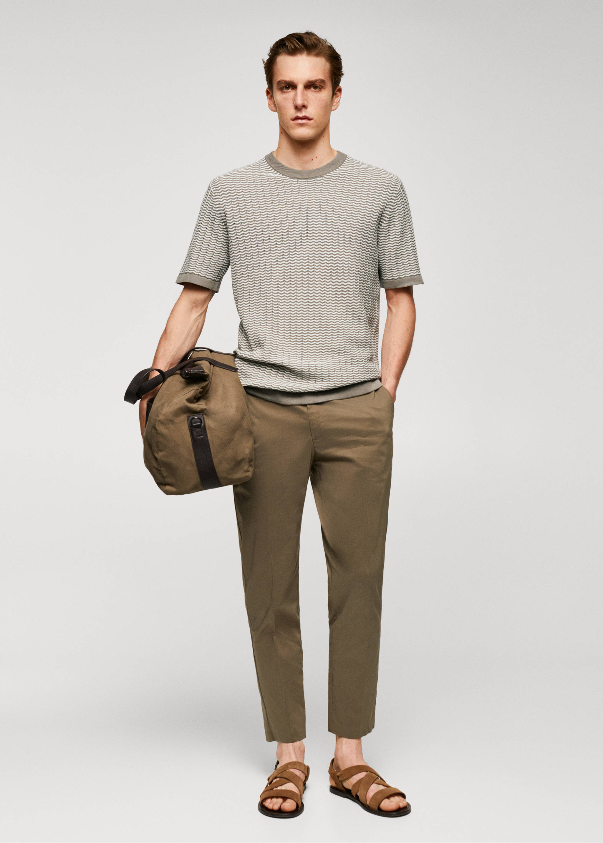 100% cotton t-shirt with zig-zag structure - General plane