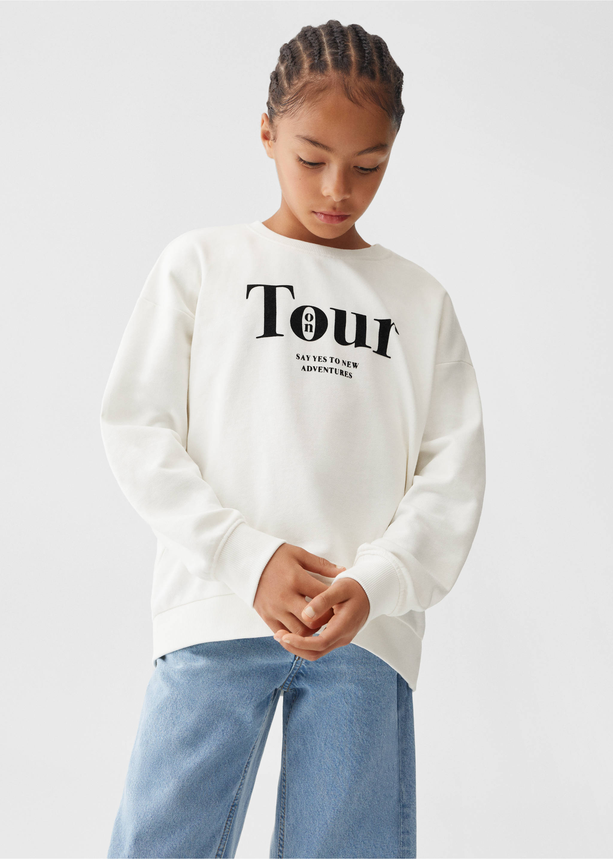 Printed cotton sweatshirt - Medium plane, Off White. Ref: 57052521-00.