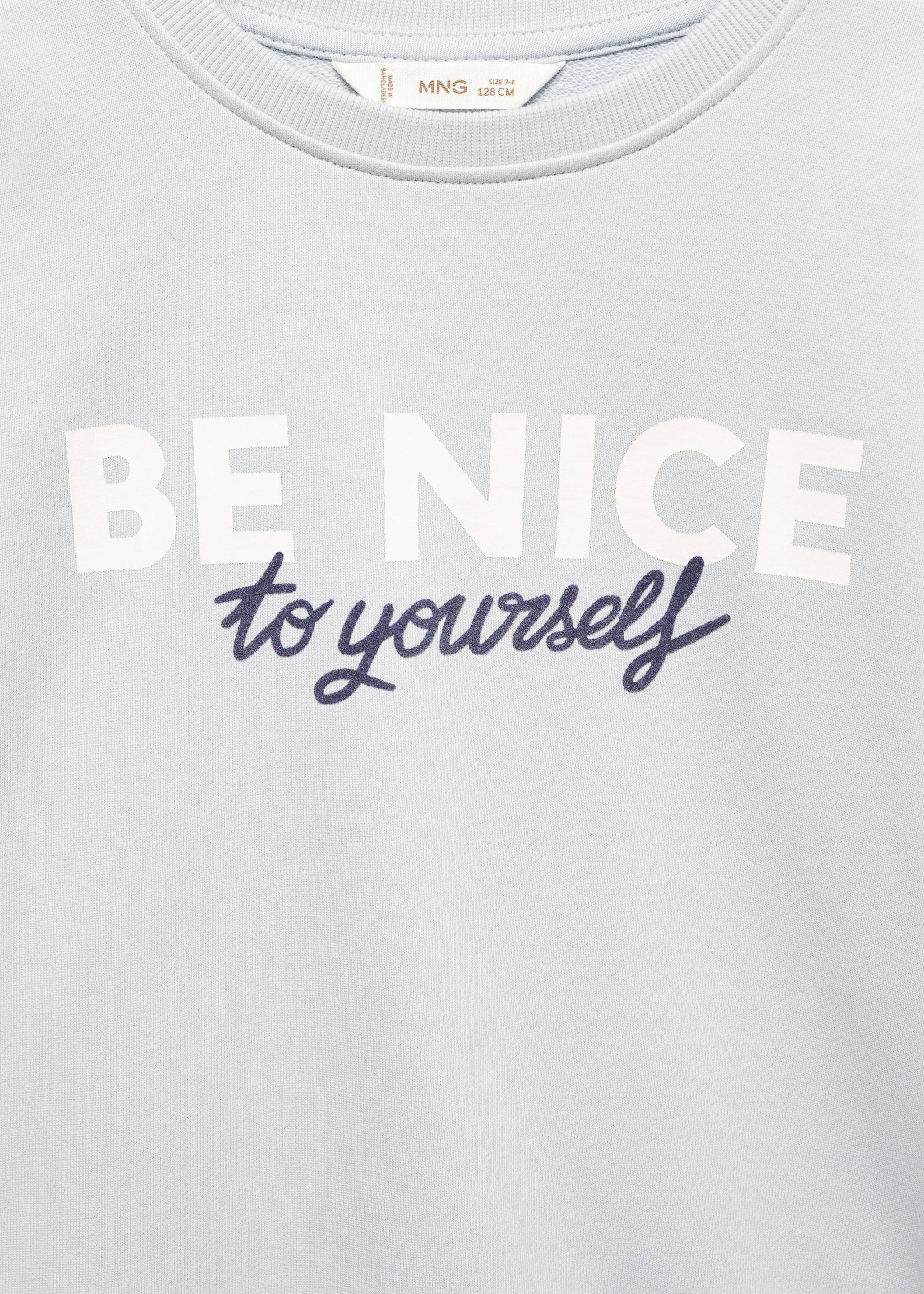 Printed cotton sweatshirt - Details of the article 8, Sky Blue. Ref: 57052521-00.