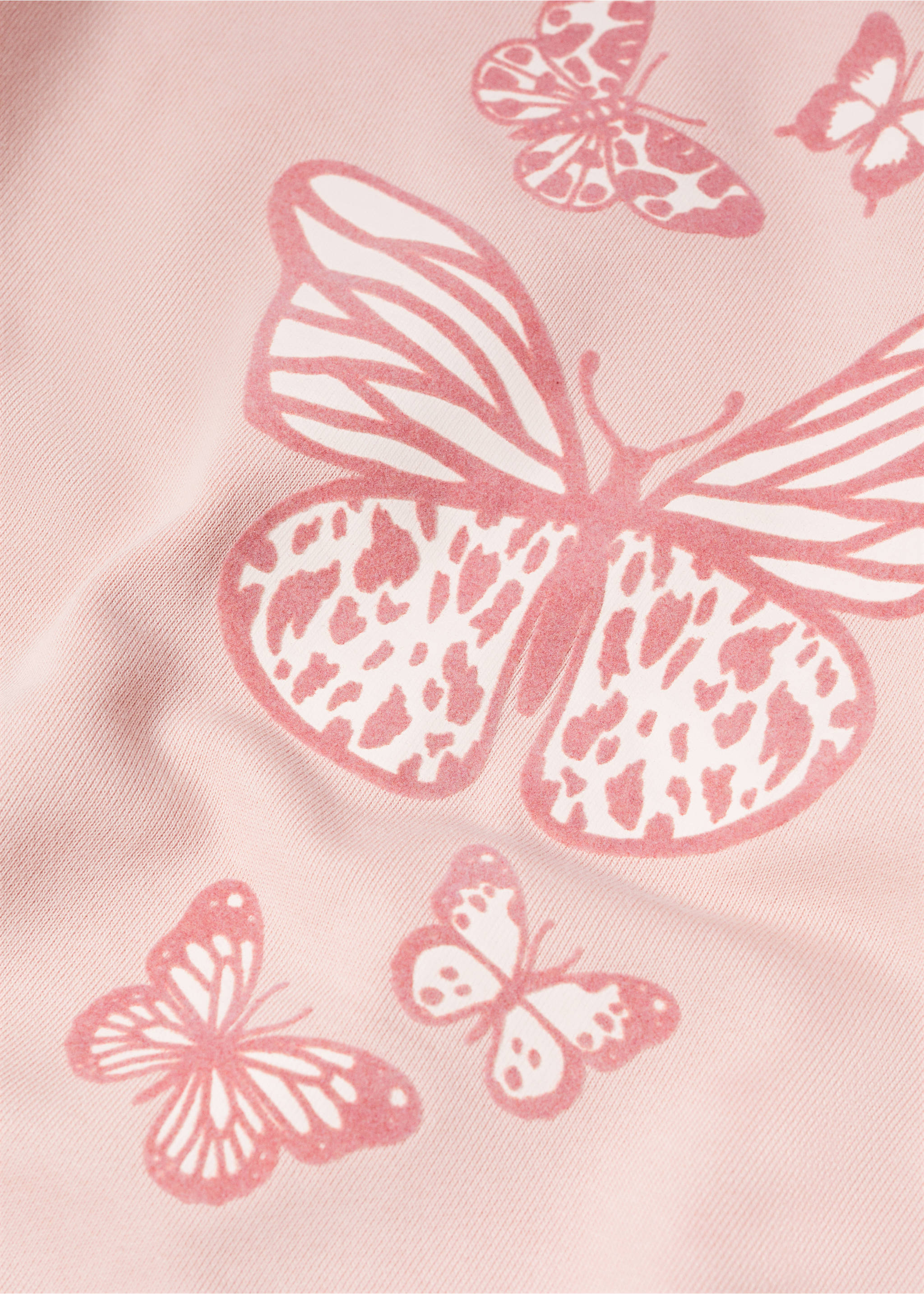 Printed cotton sweatshirt - Details of the article 8, Pink. Ref: 57052521-00.