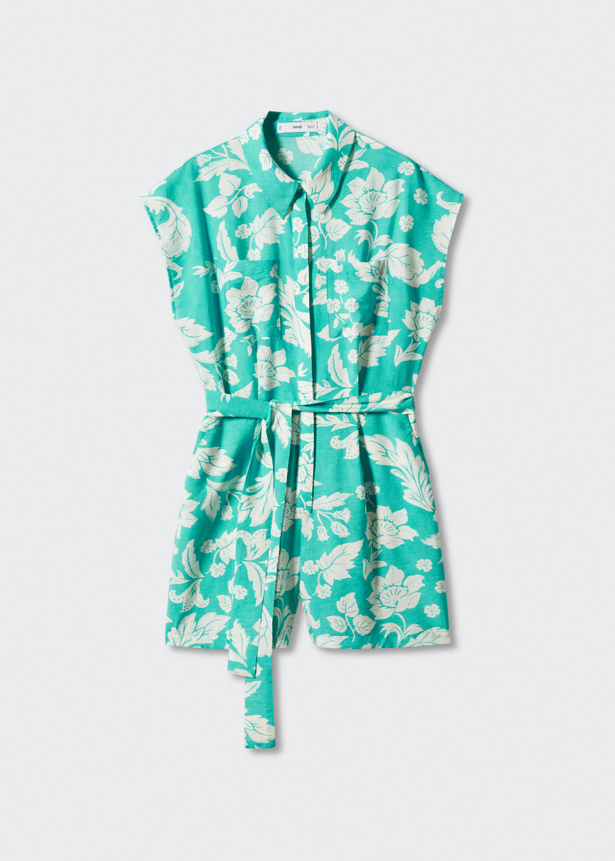 Floral-print jumpsuit with tie - Article without model