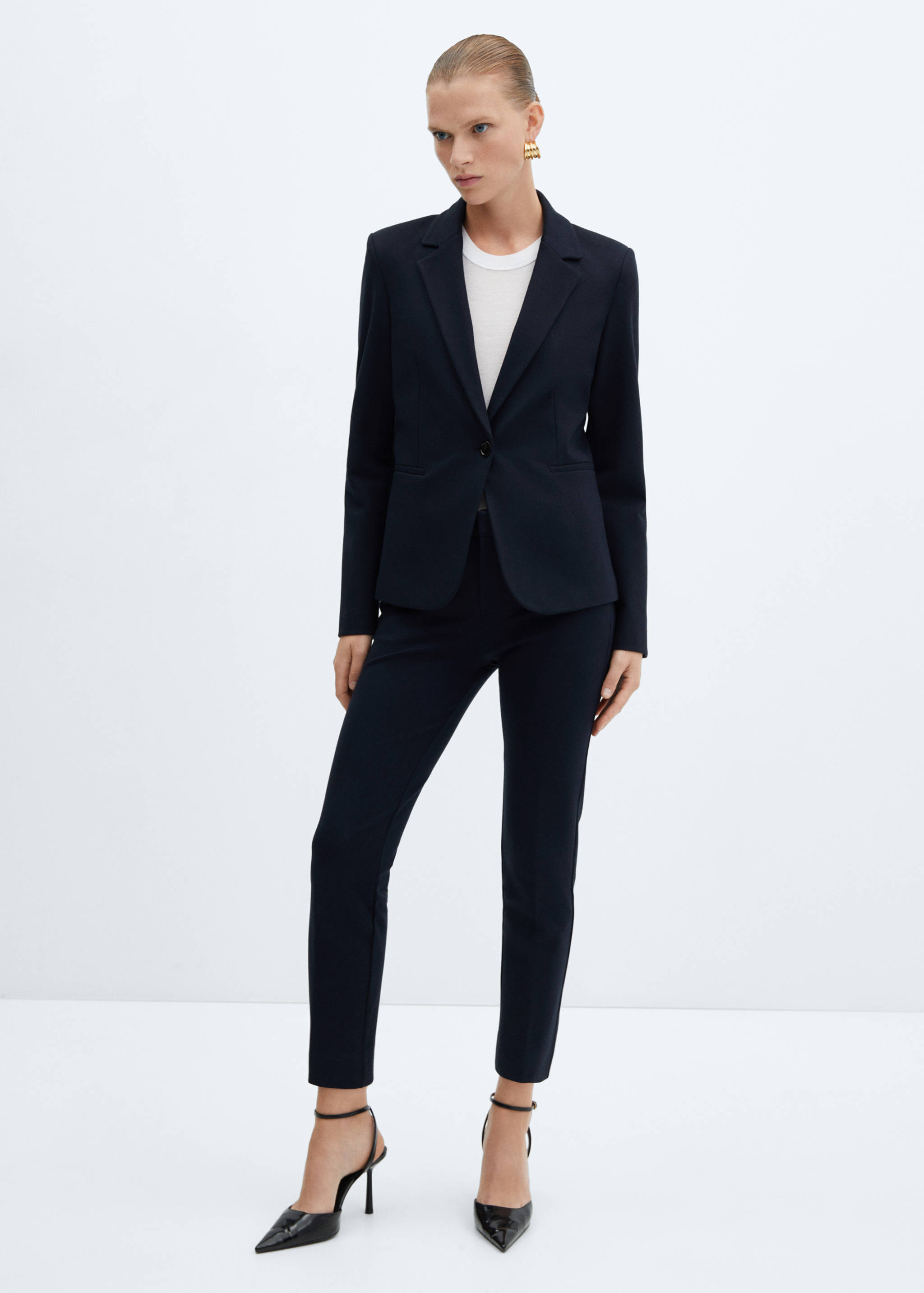 Rome-knit straight trousers - General plane