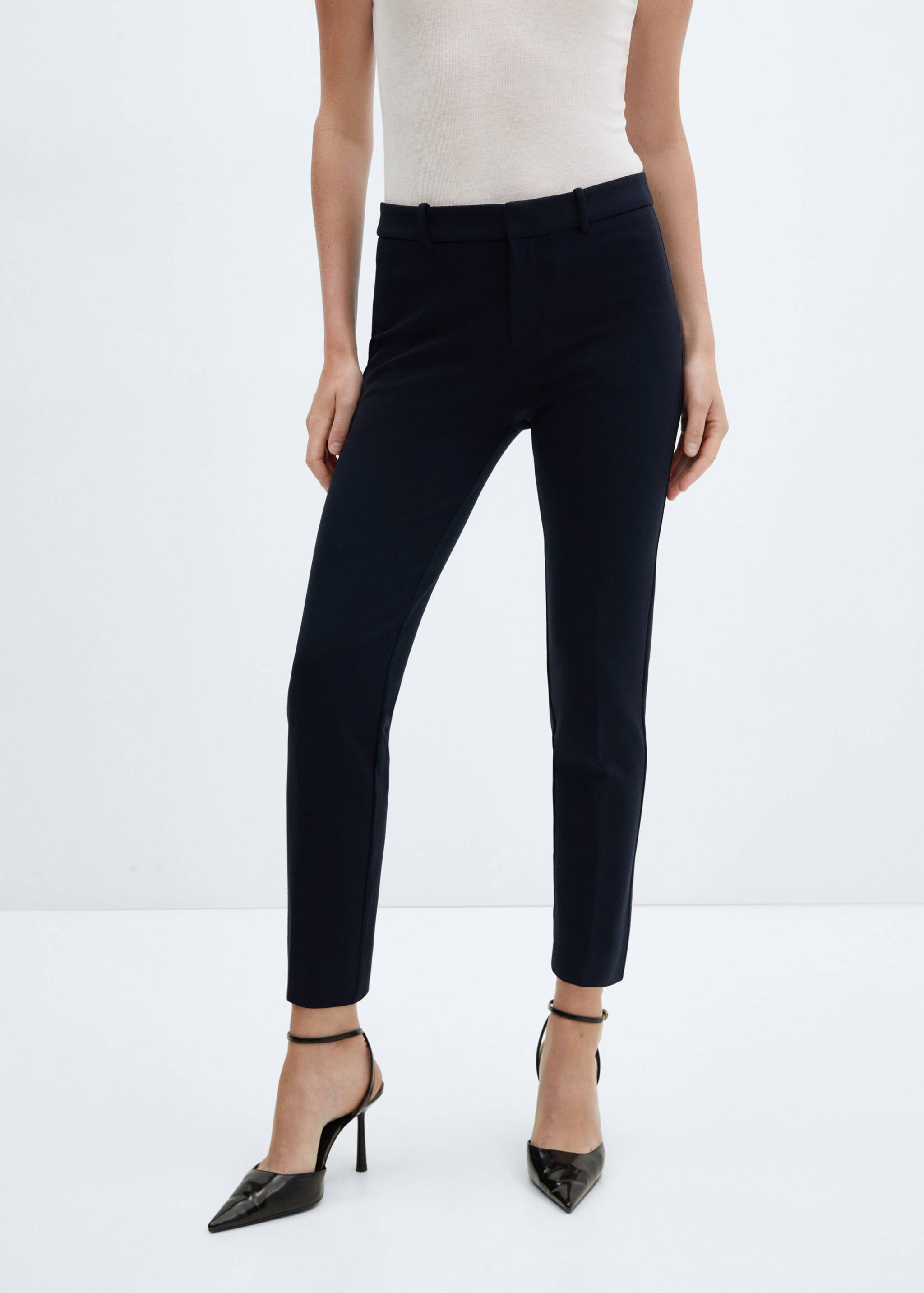 Rome-knit straight trousers - Medium plane