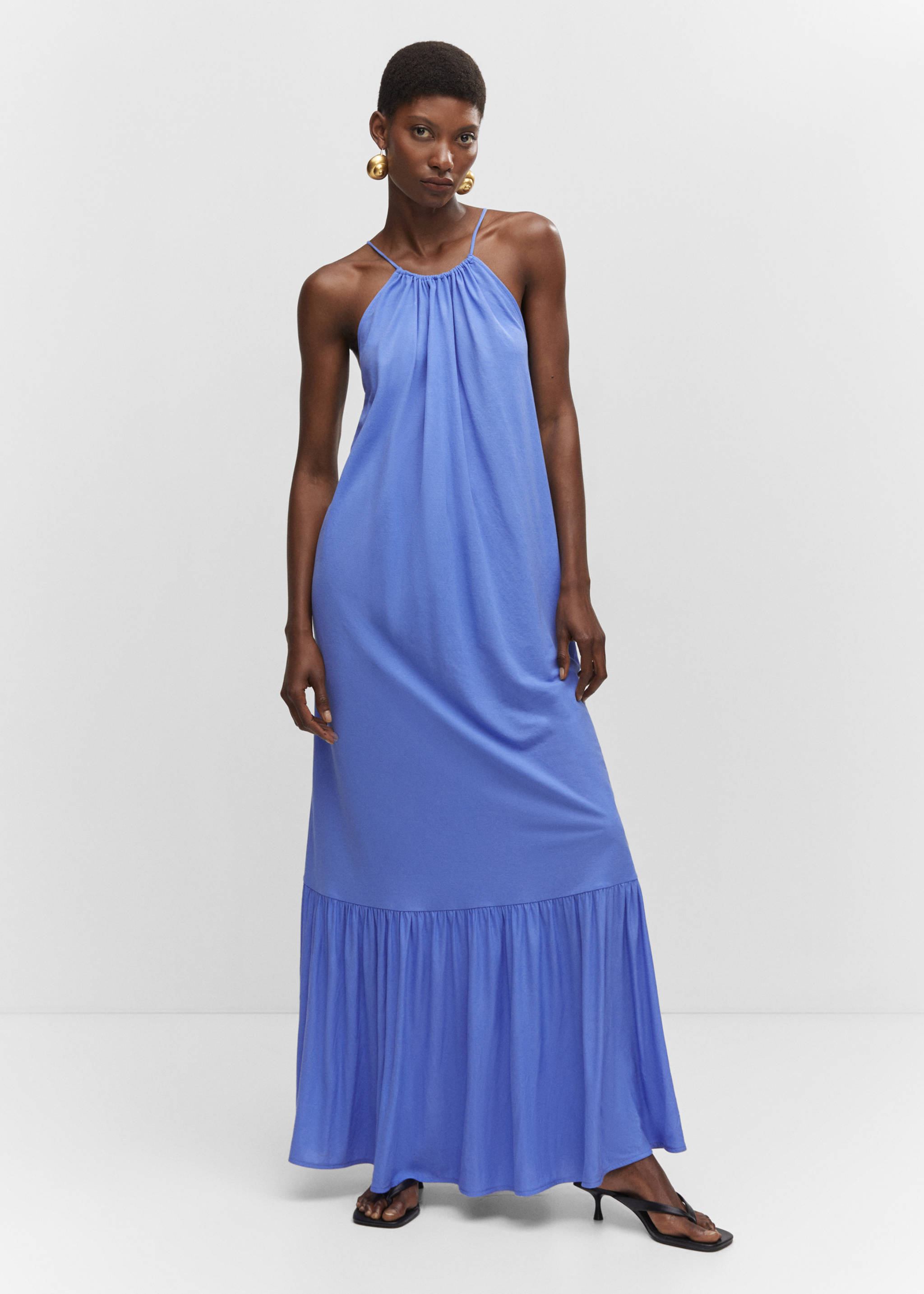 Cross-back maxi-dress - General plane