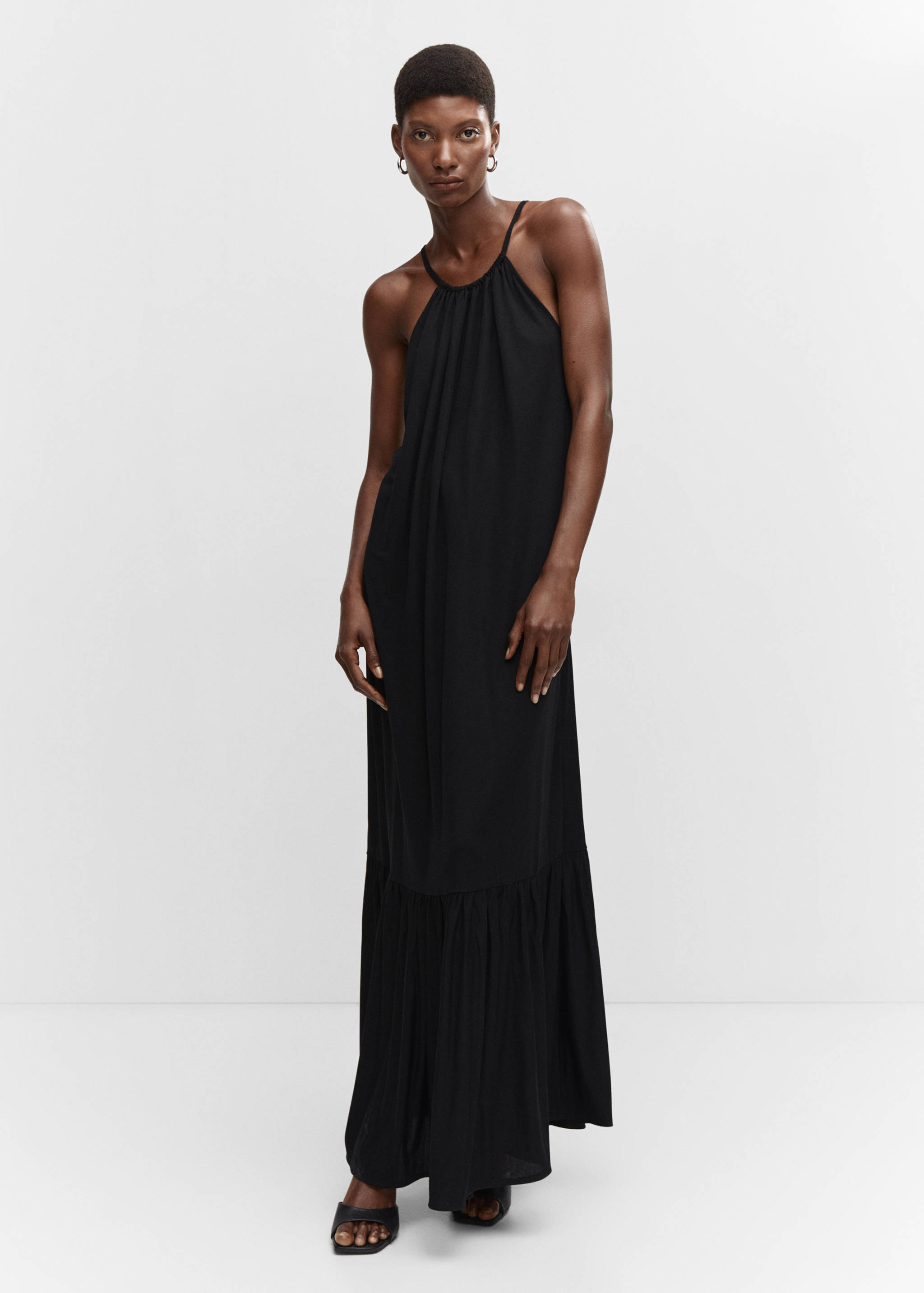 Cross-back maxi-dress - General plane