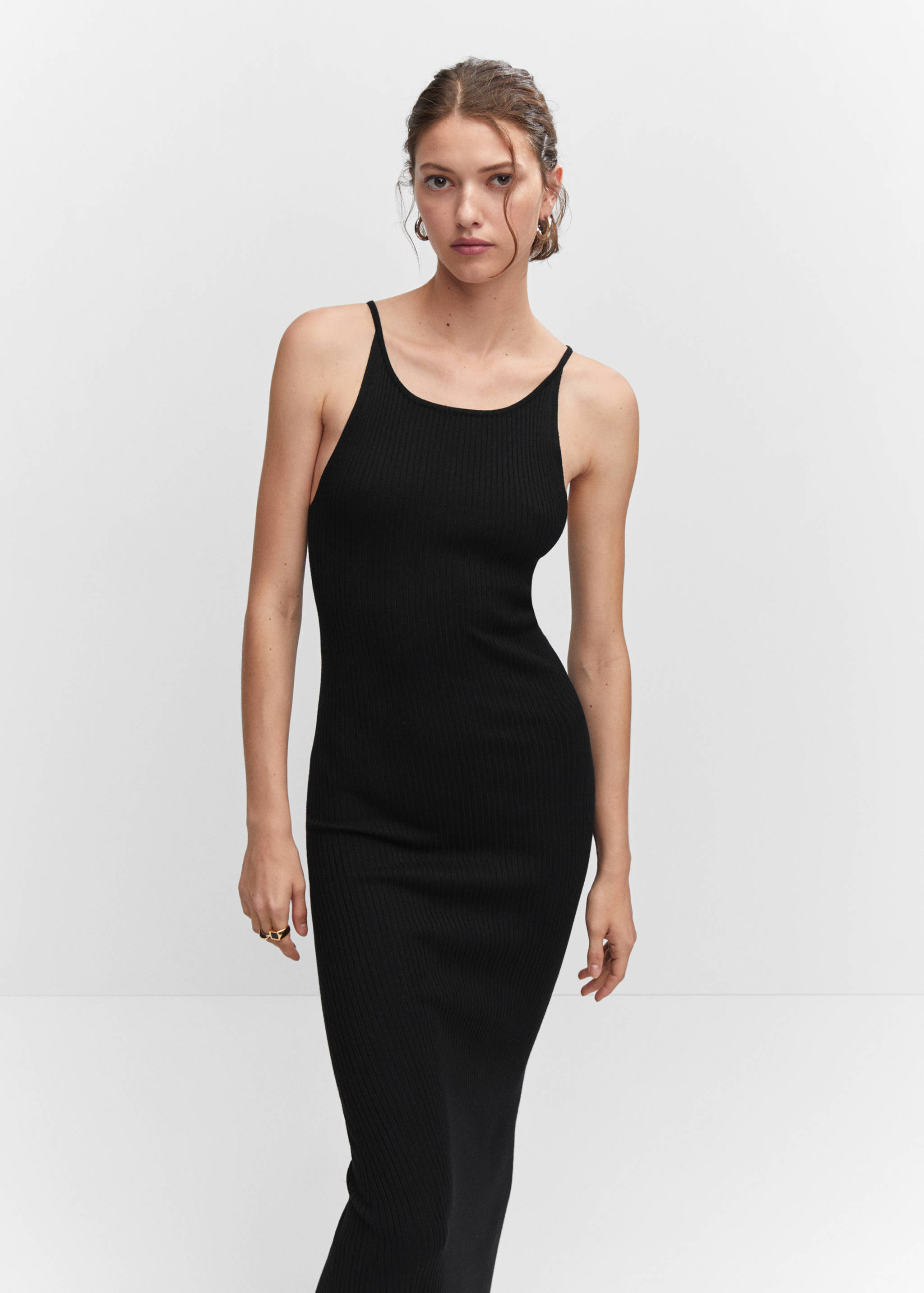 Side slit knit dress