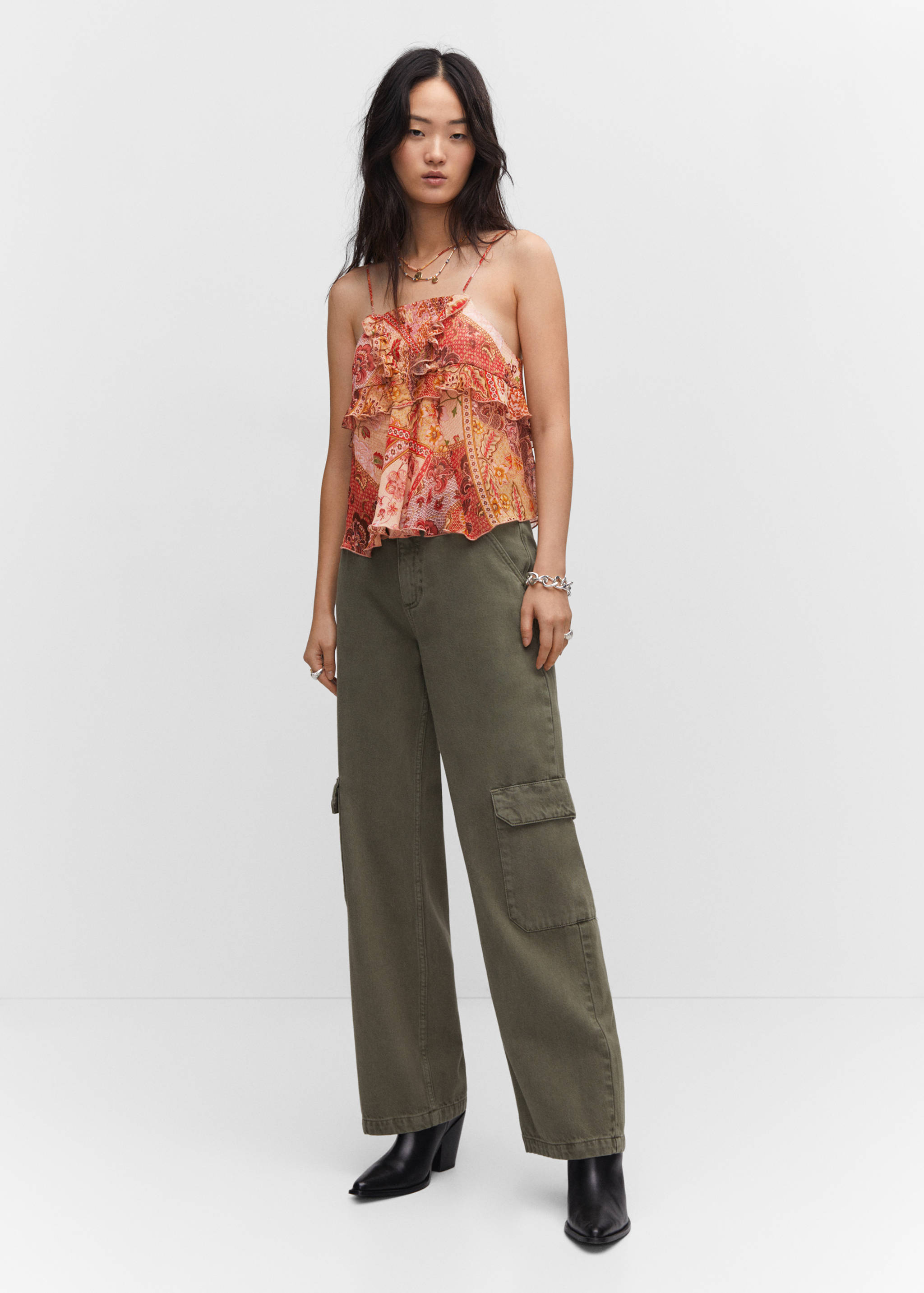 Printed chiffon top - General plane