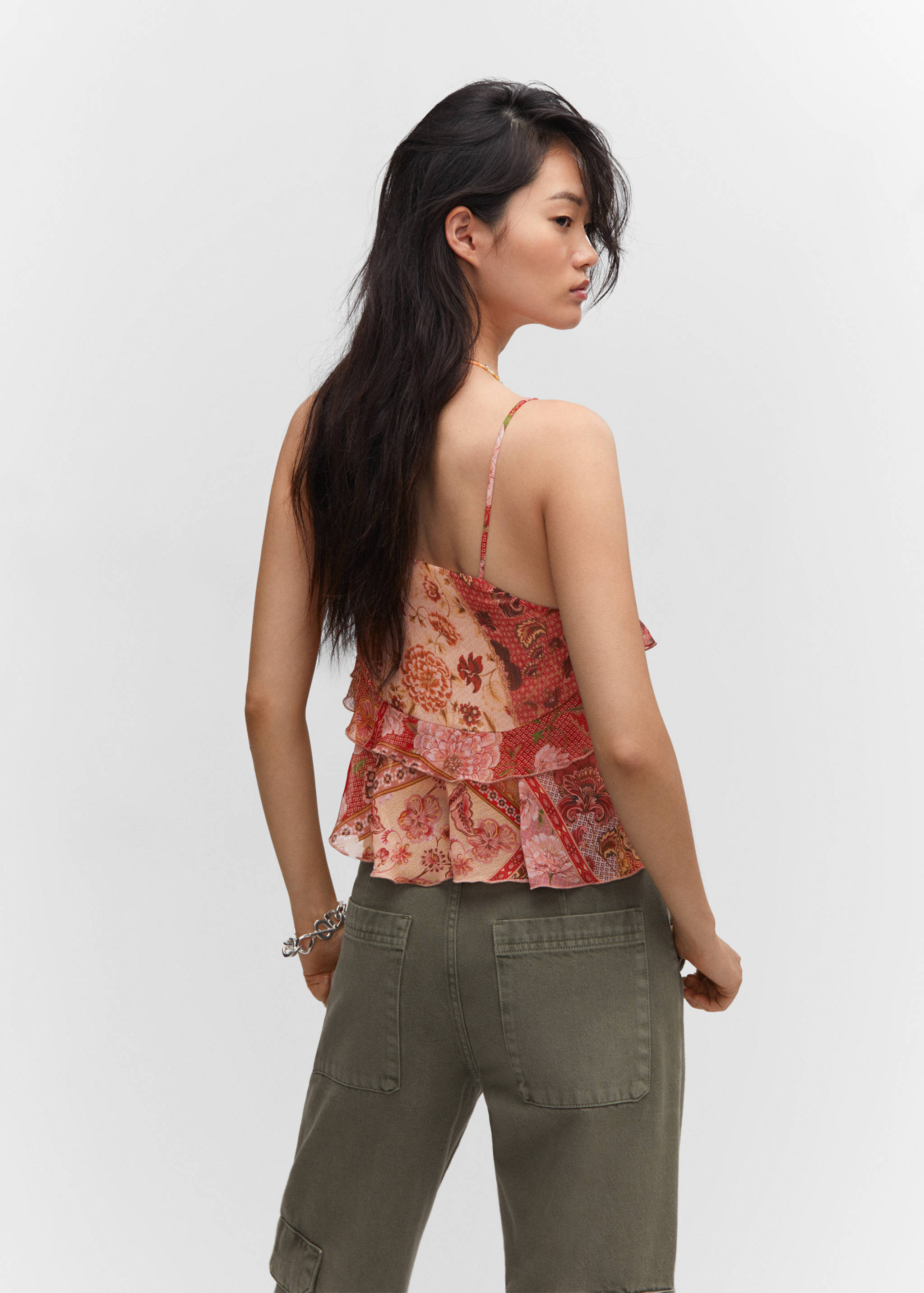 Printed chiffon top - Reverse of the article