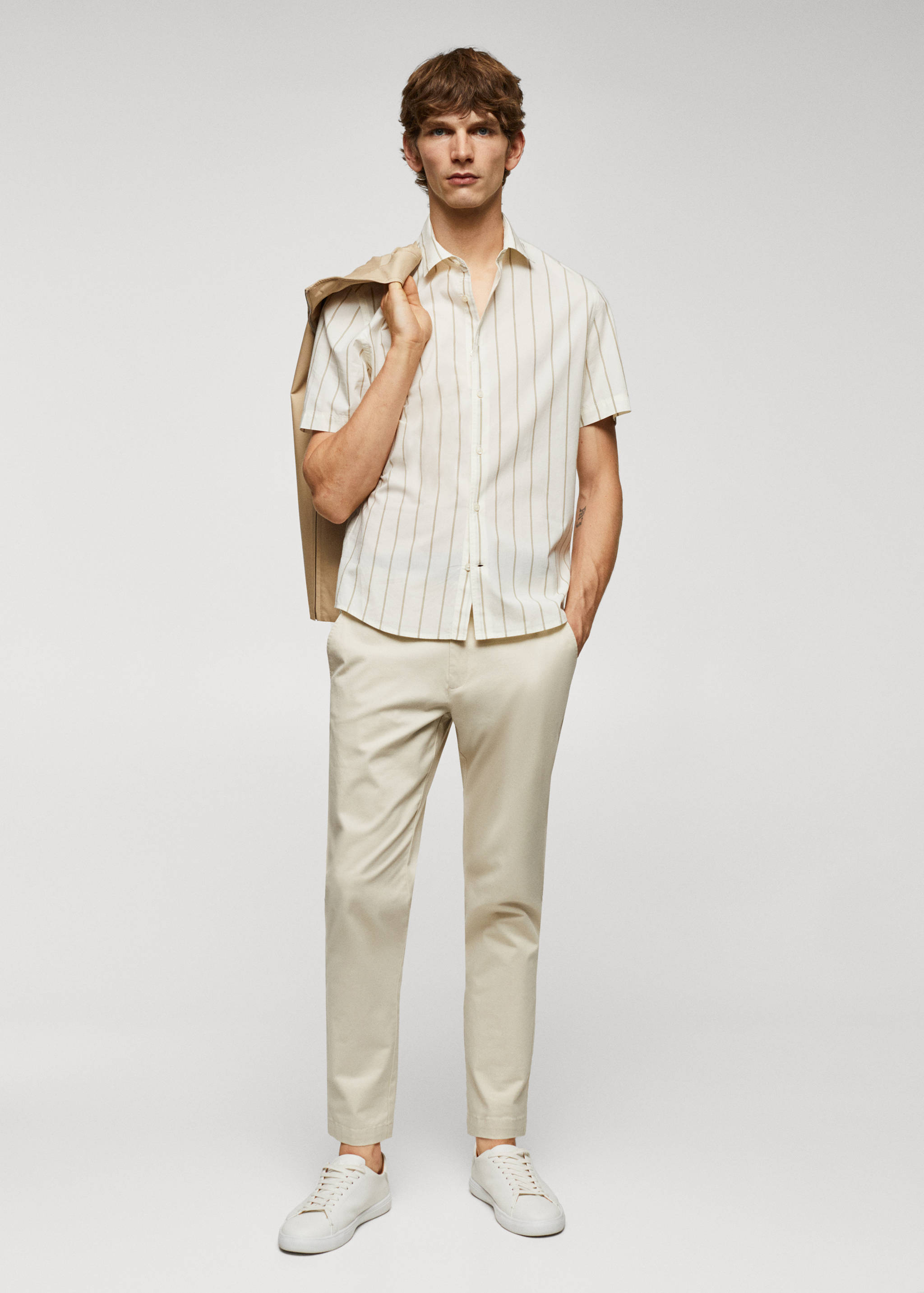 Chemise coton léger rayures - Plan général