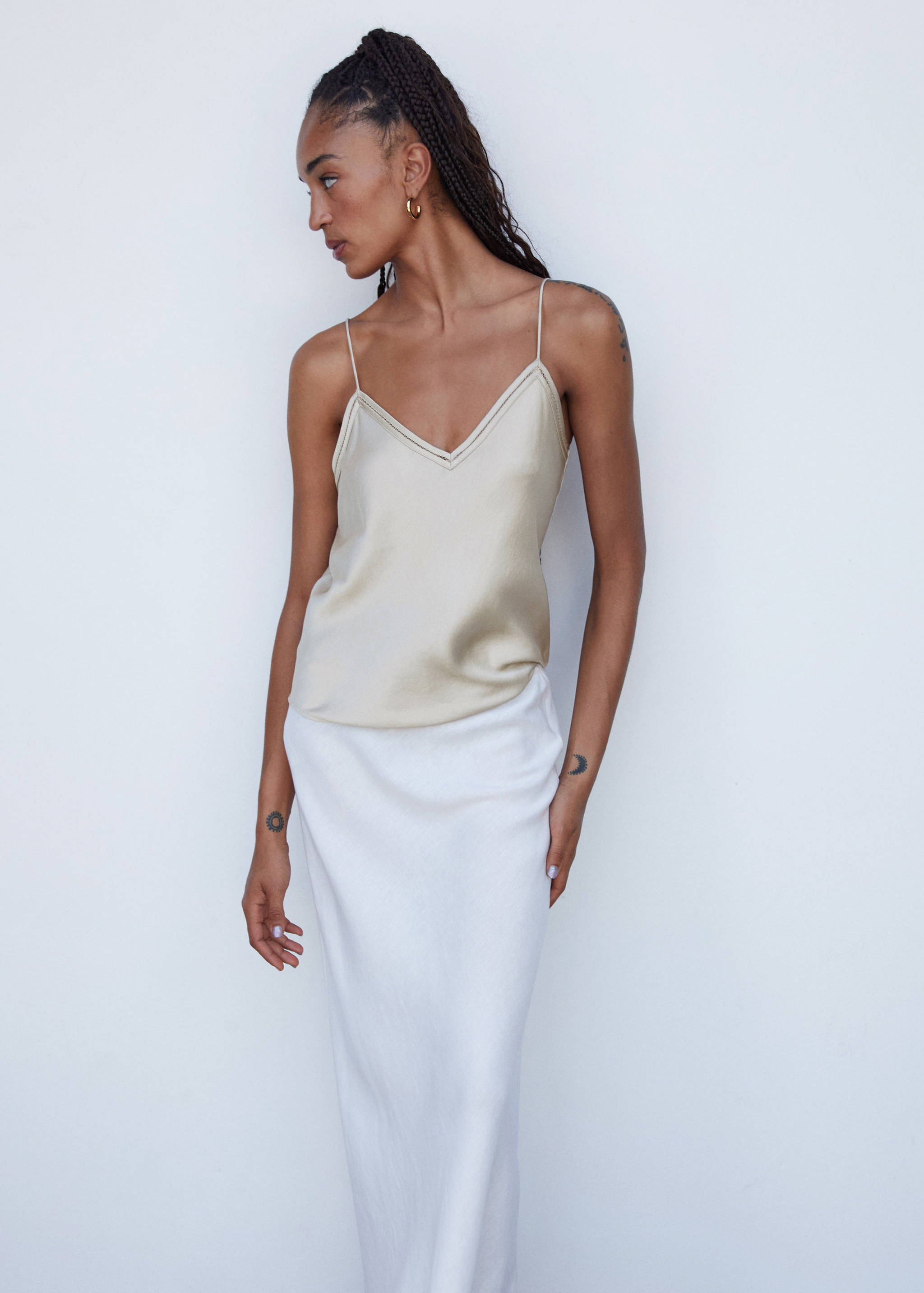 Pleated lace top - Medium plane