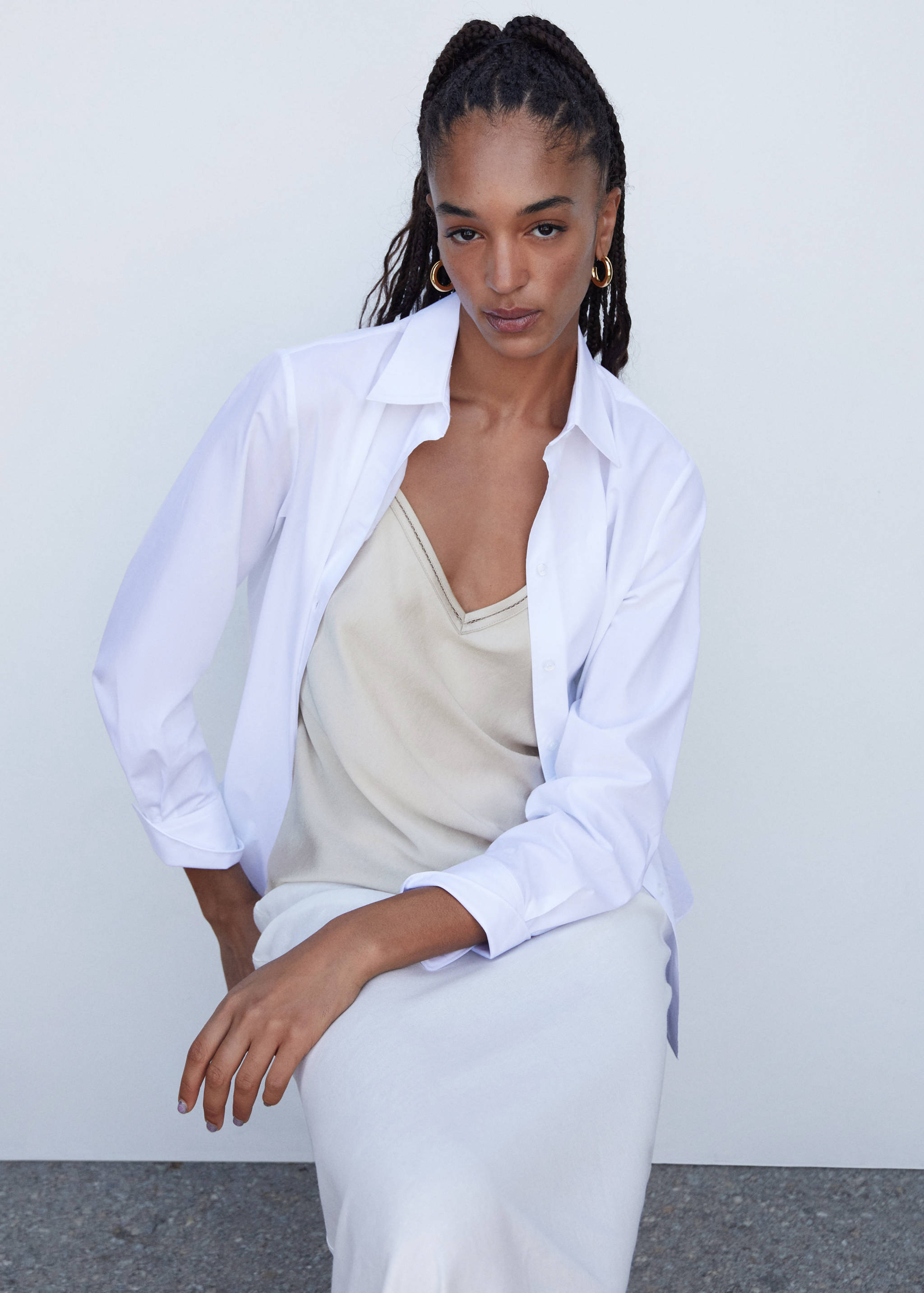 Pleated lace top - Details of the article 2