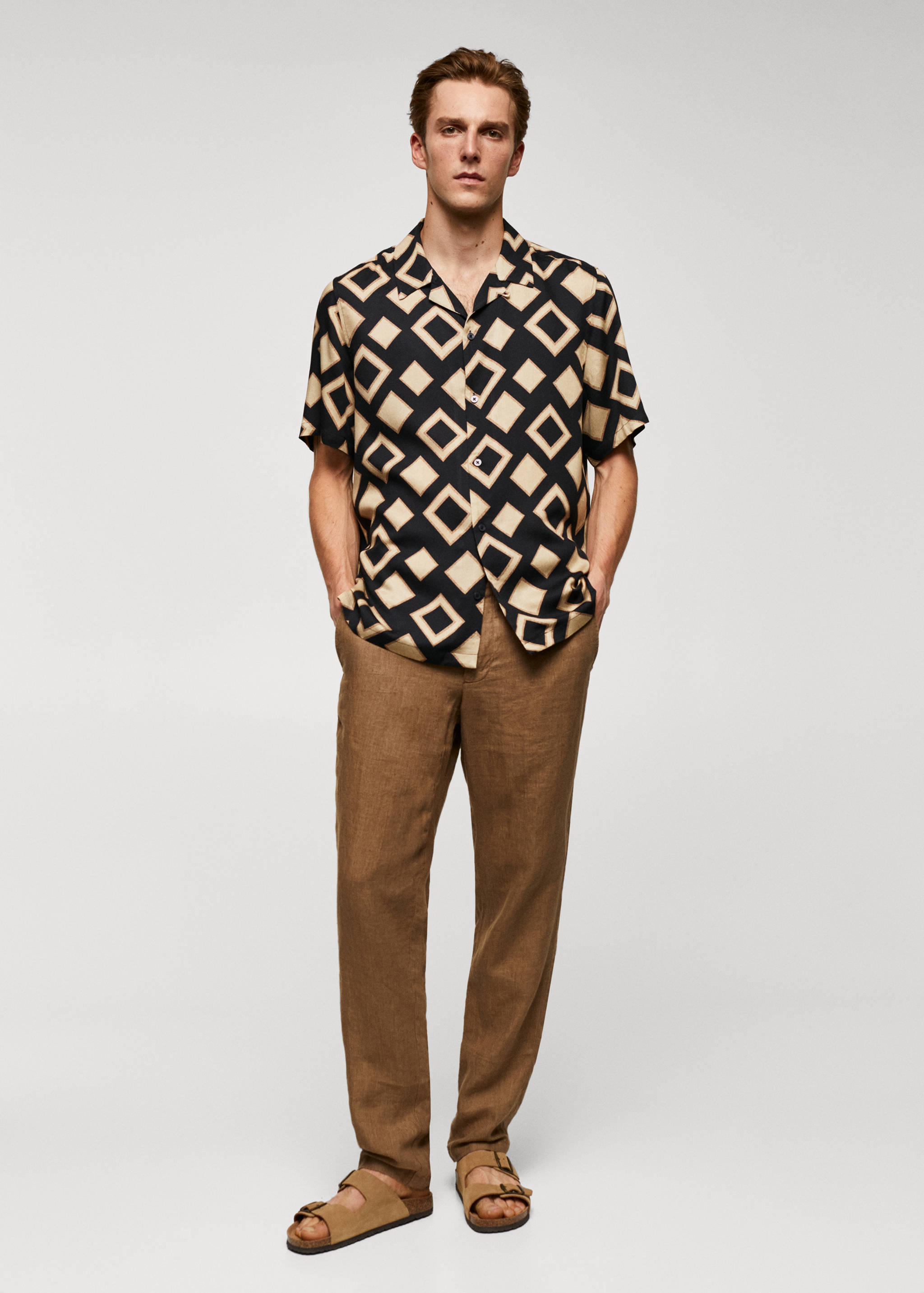 Chemise bowling en imprimé géométrique - Plan général