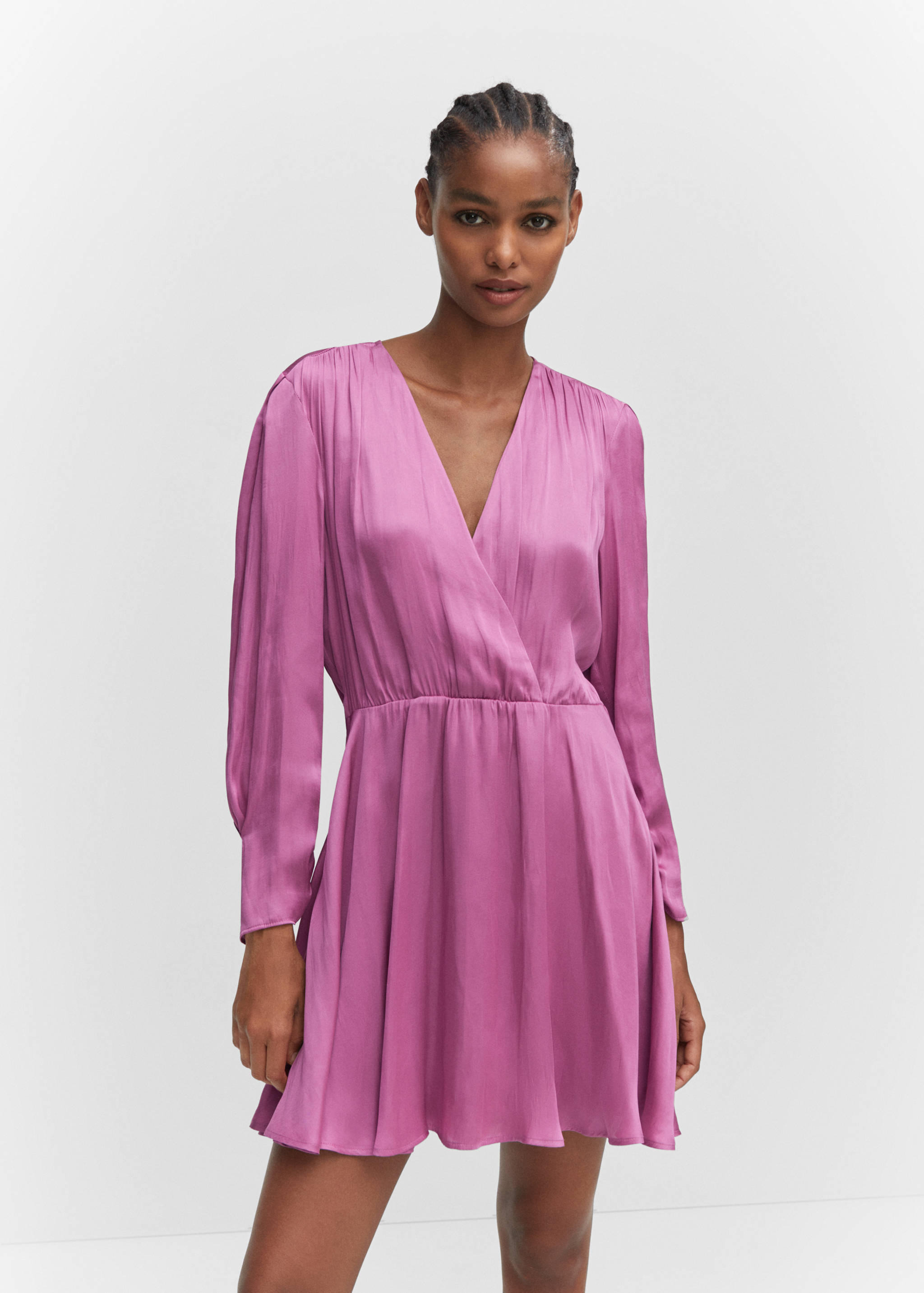 Wrapped satin dress - Medium plane