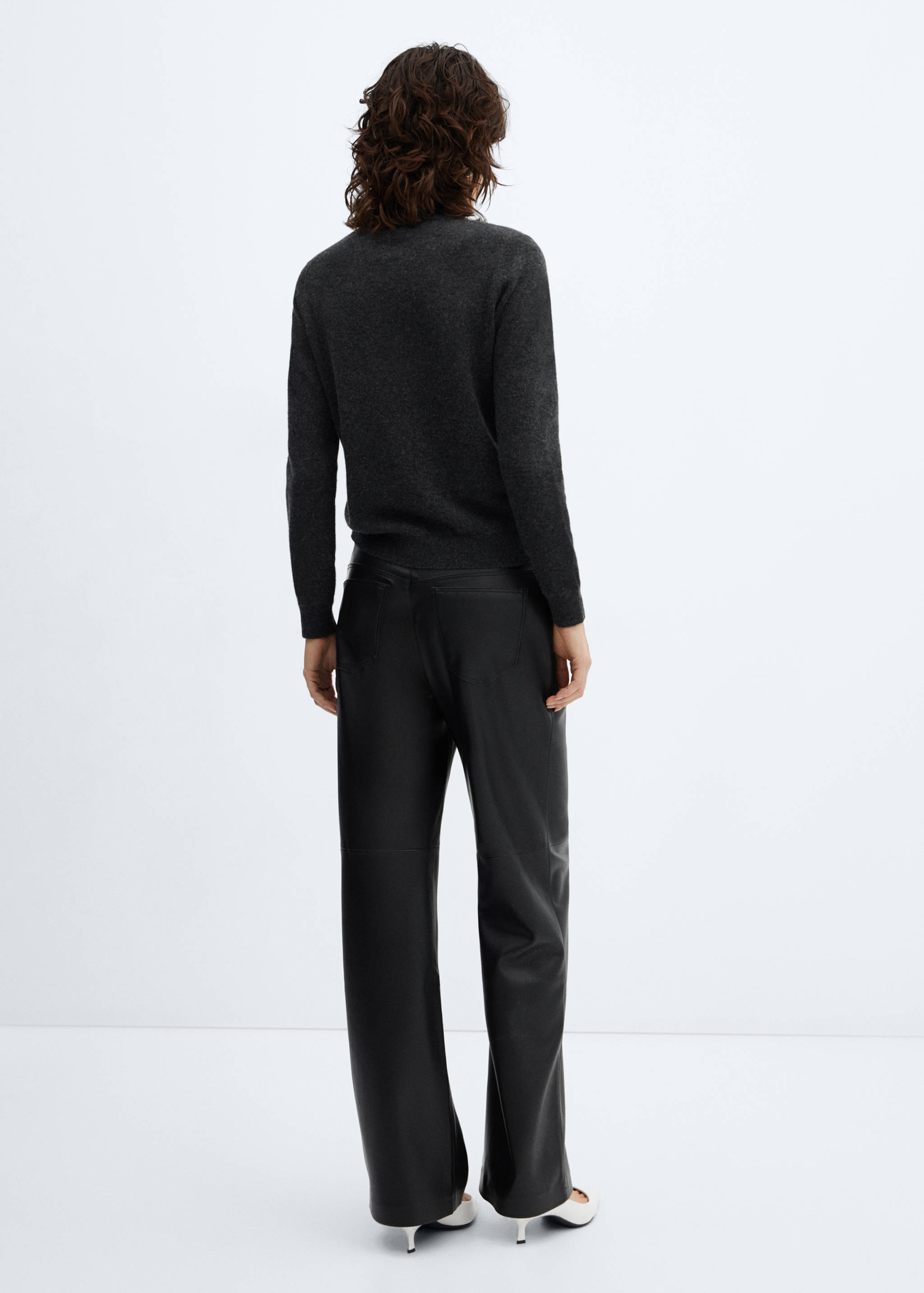 Mid-rise Faux-leather trousers - Reverse of the article
