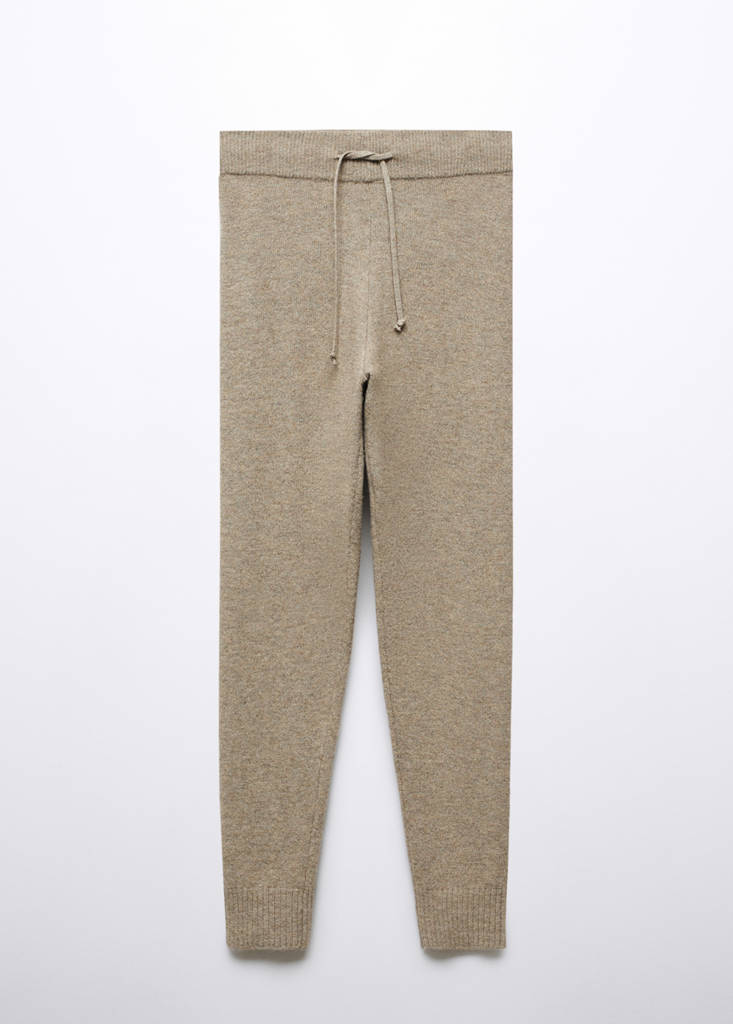 Knit jogger-style trousers — Brown