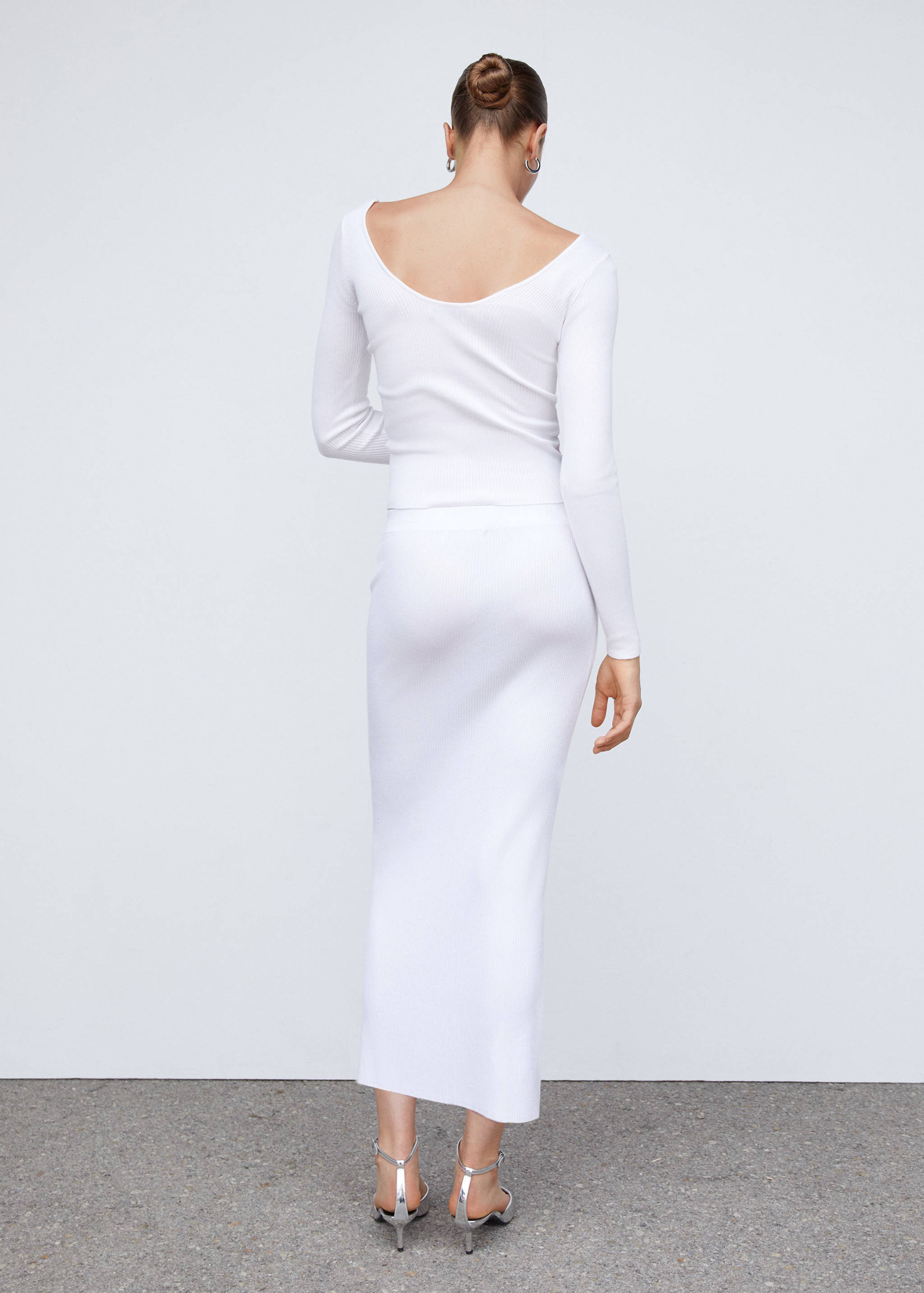 Трикотажная юбка-карандаш - Обратная сторона изделия