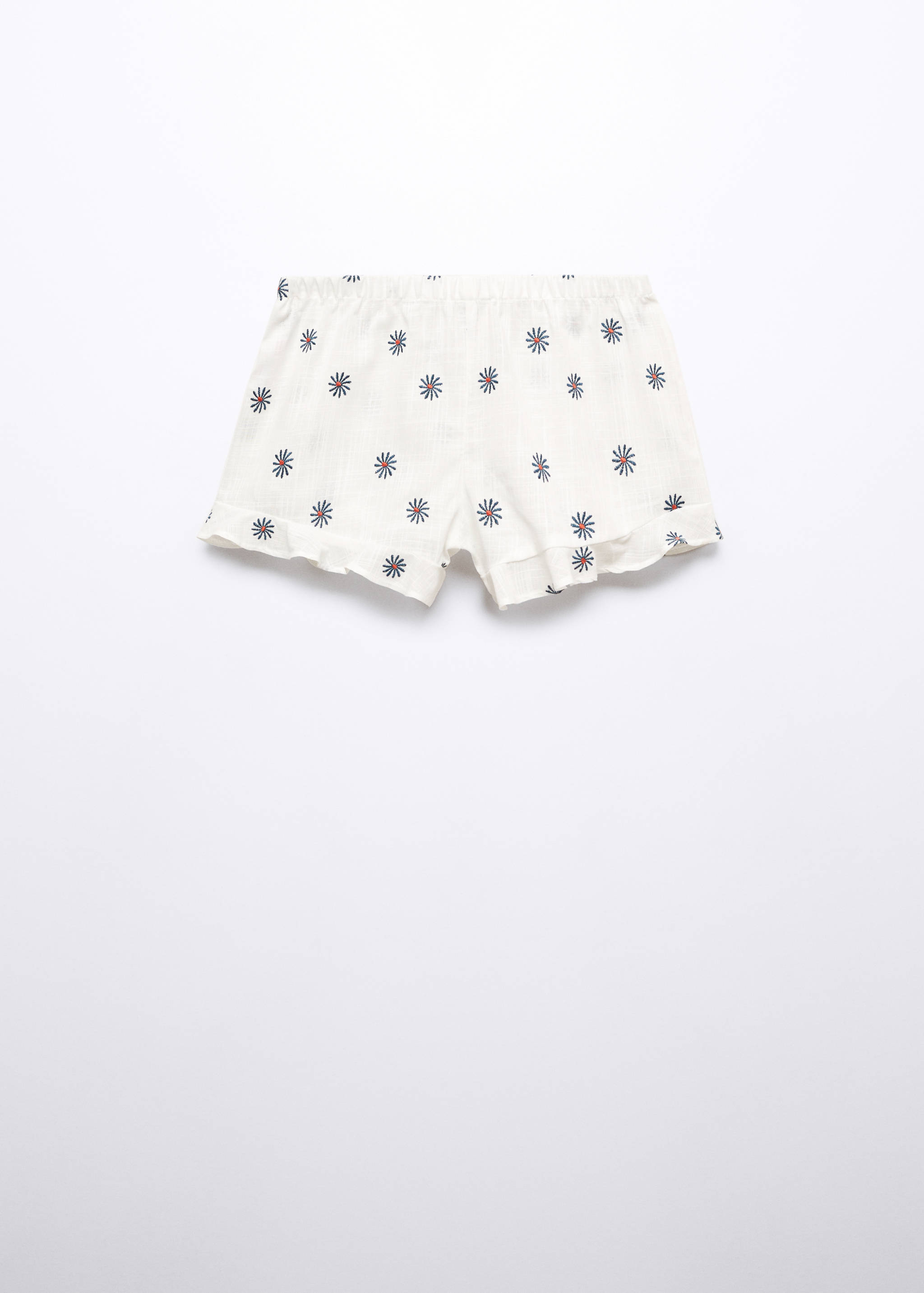 Floral embroidered pyjama shorts - Article without model