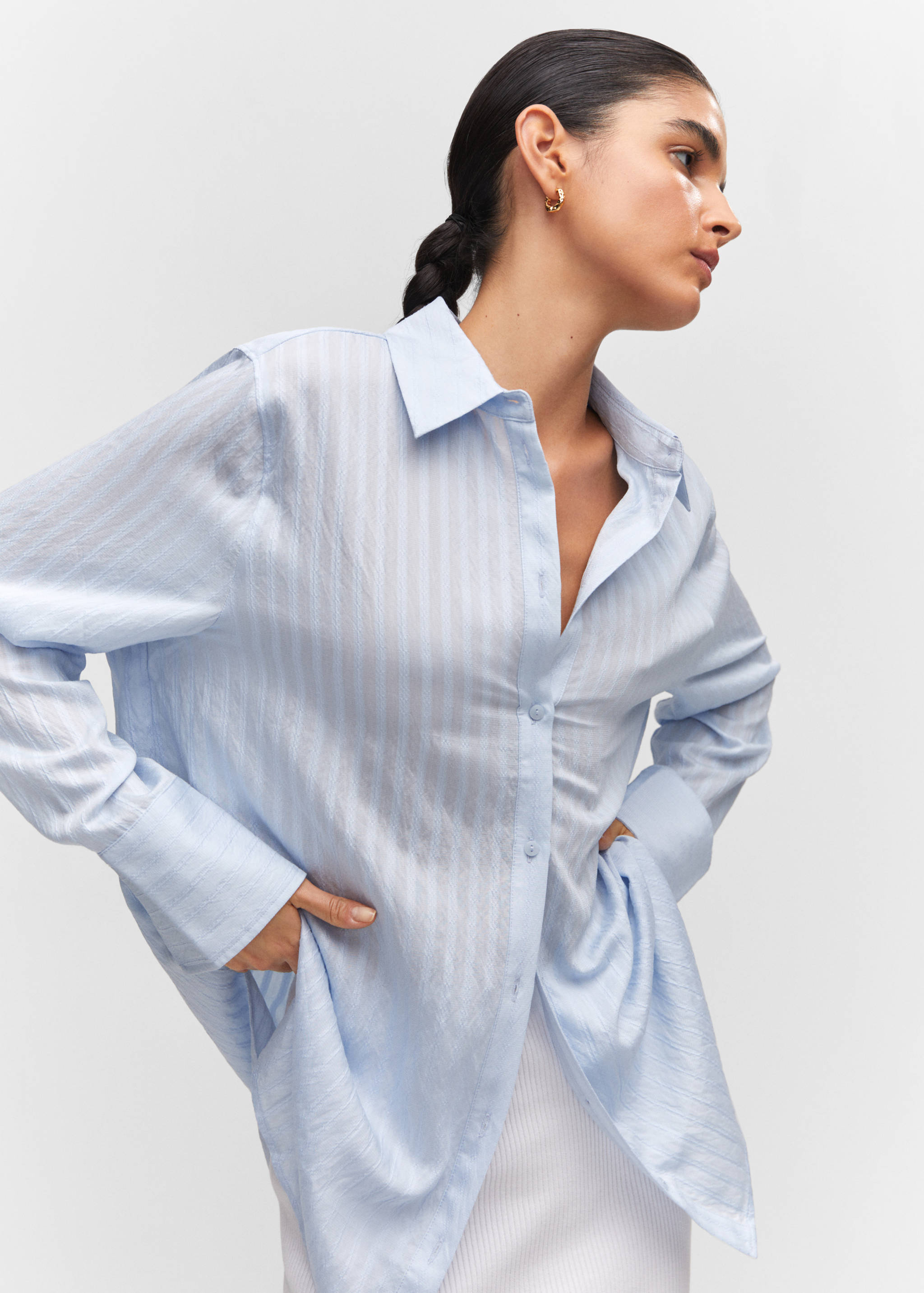 Embroidered cotton shirt - Details of the article 1