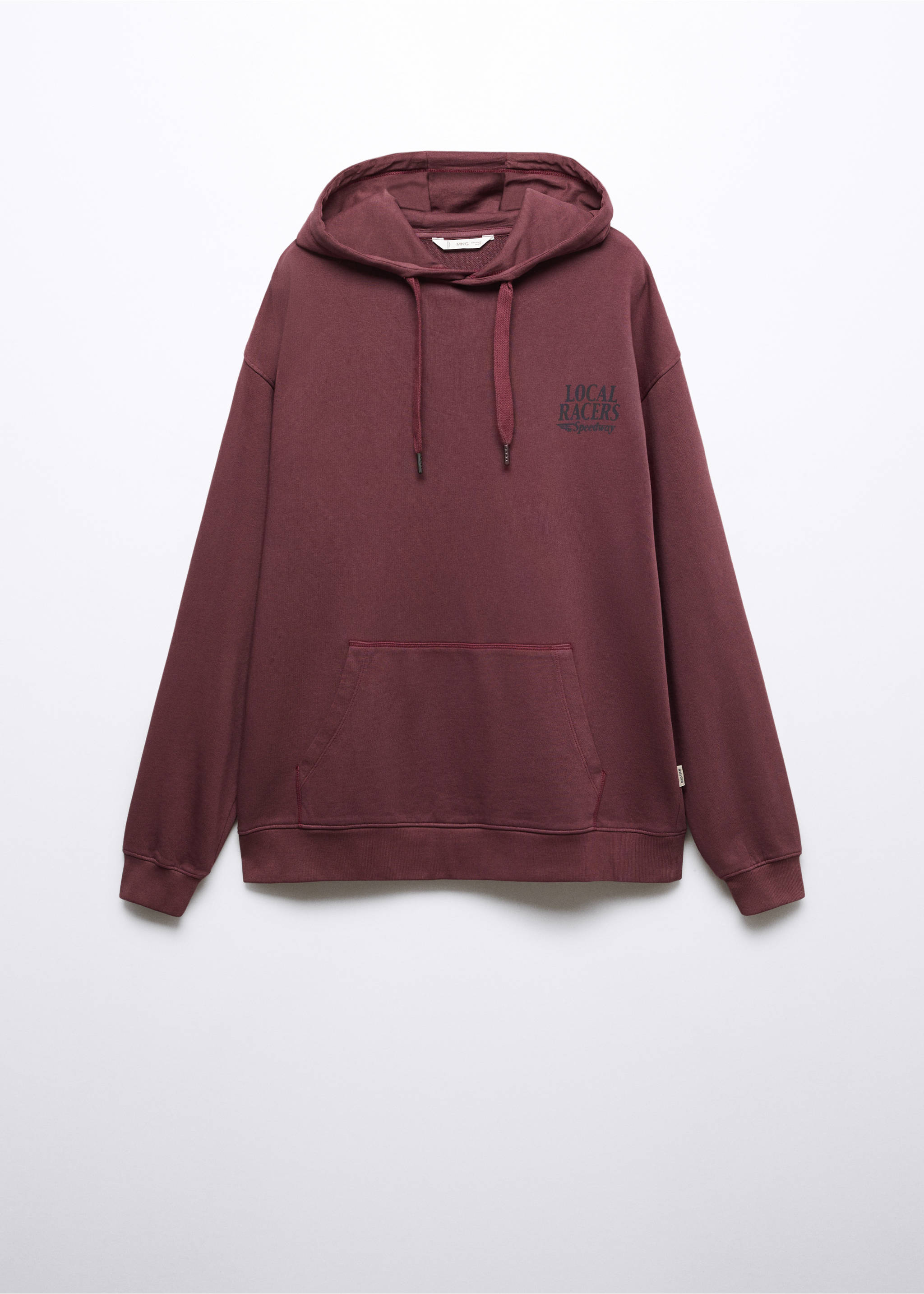 Printed message sweatshirt - Article without model, Burgundy. Ref: 57054774-00.