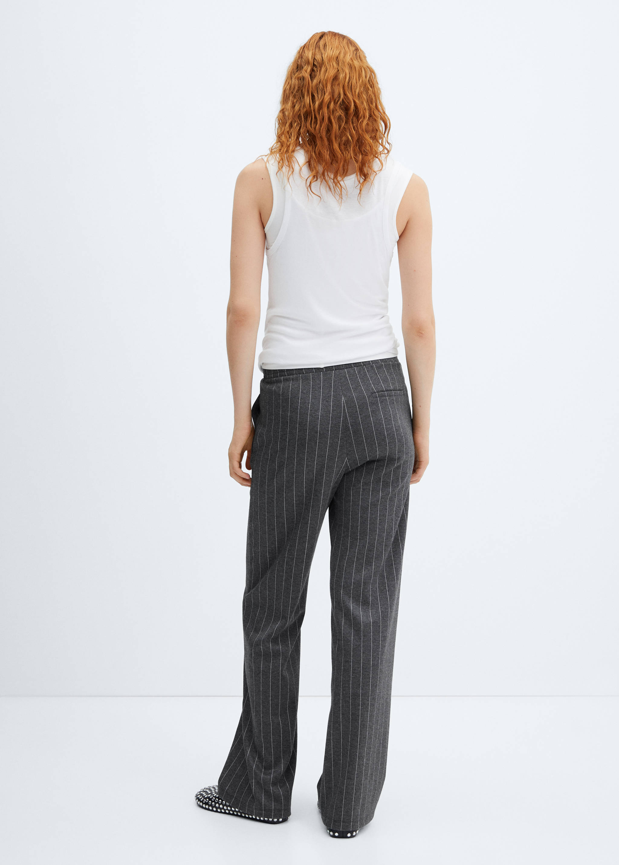 Pantalon maille fines rayures - Verso de l’article