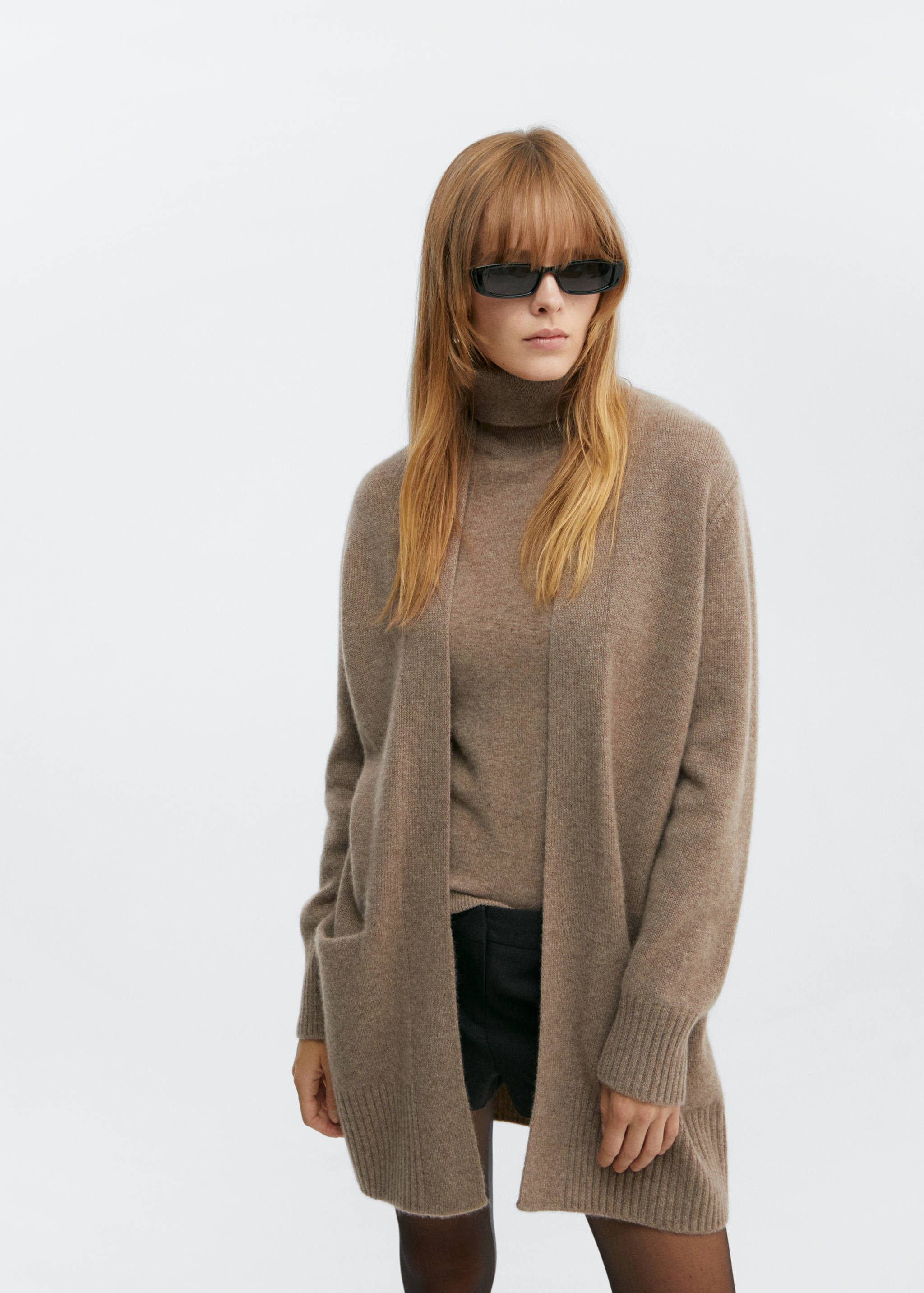 Cashmere cardigan with pockets - Medium plane