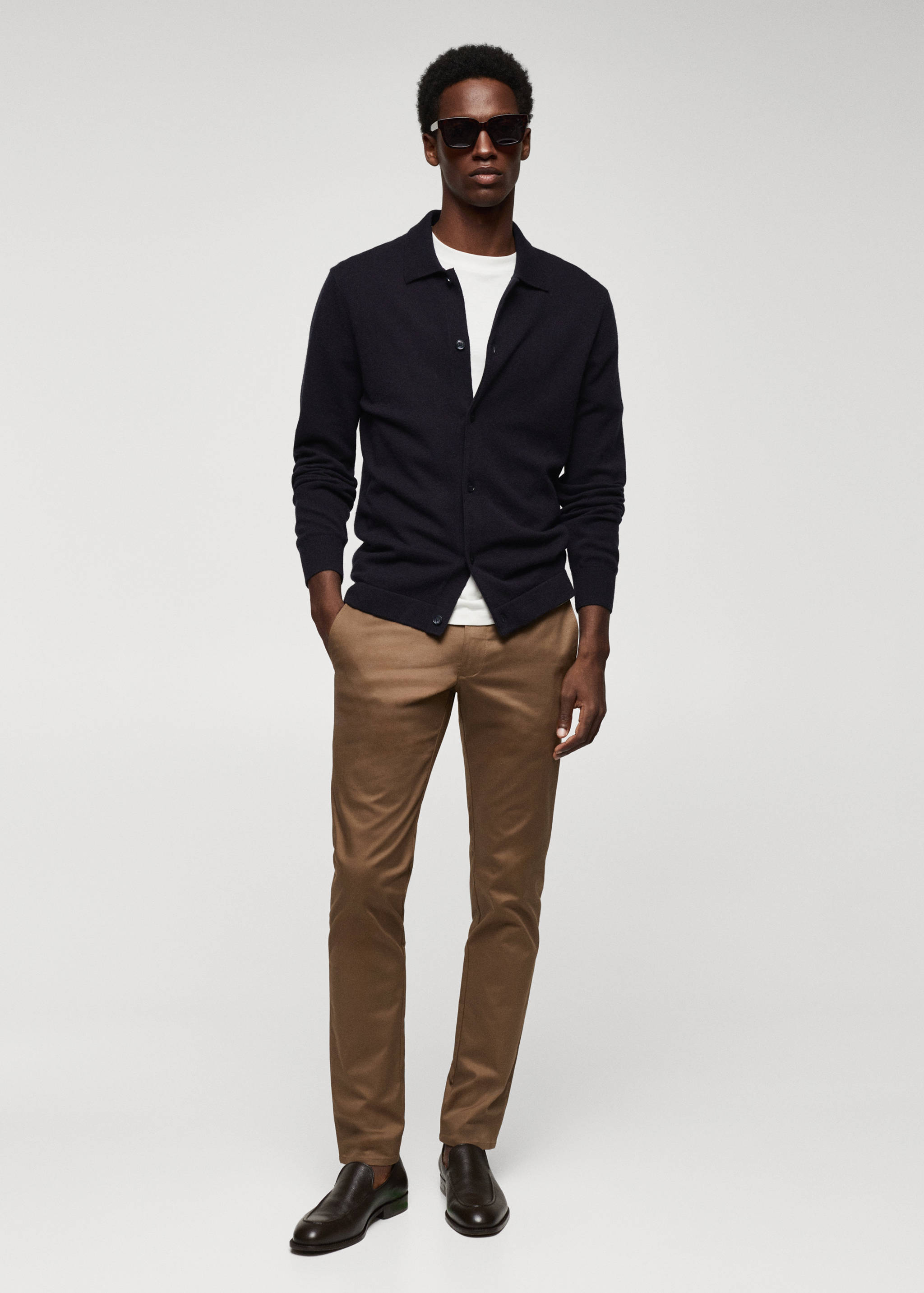 Skinny cotton chino trousers - General plane