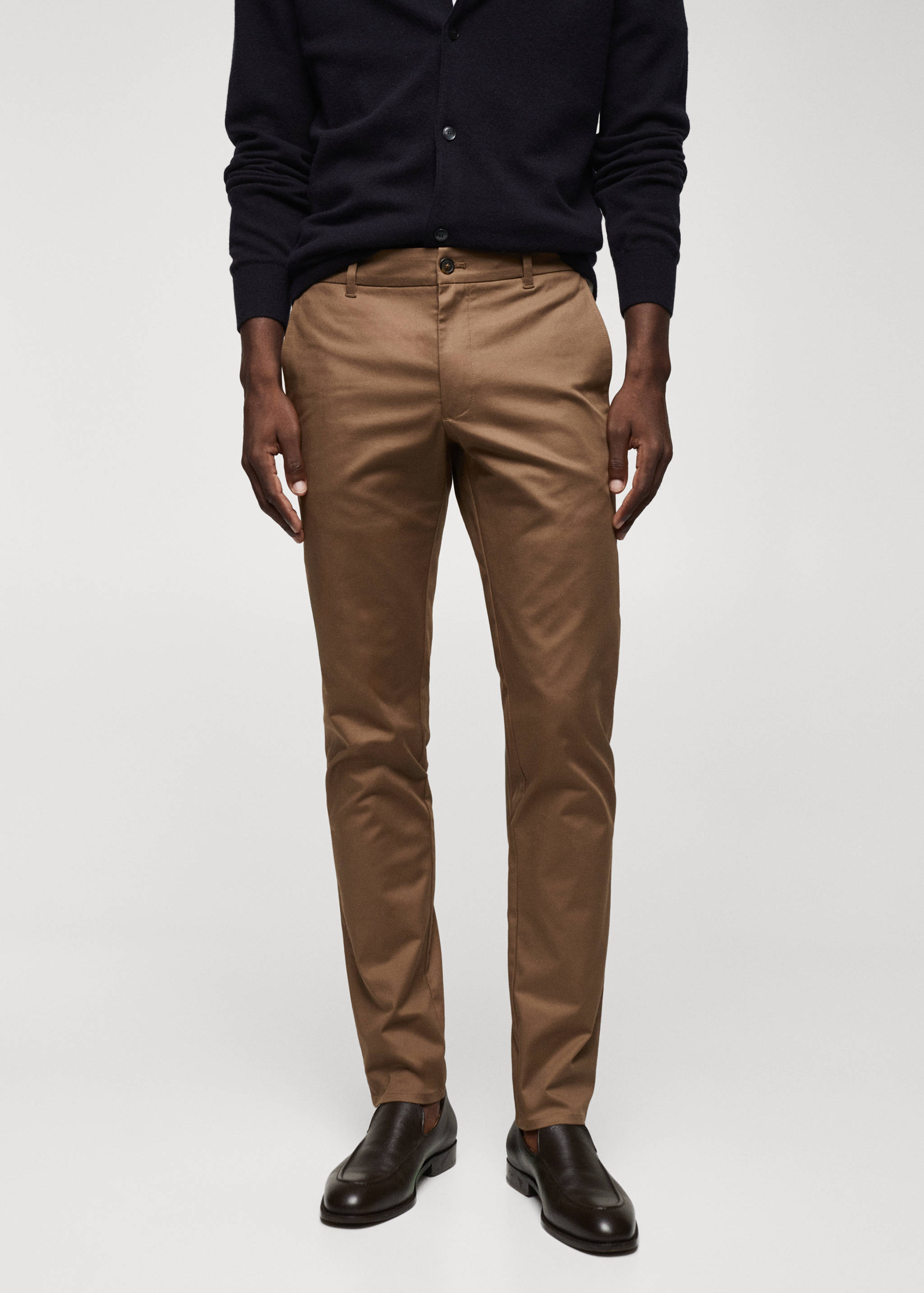 Skinny cotton chino trousers - Medium plane