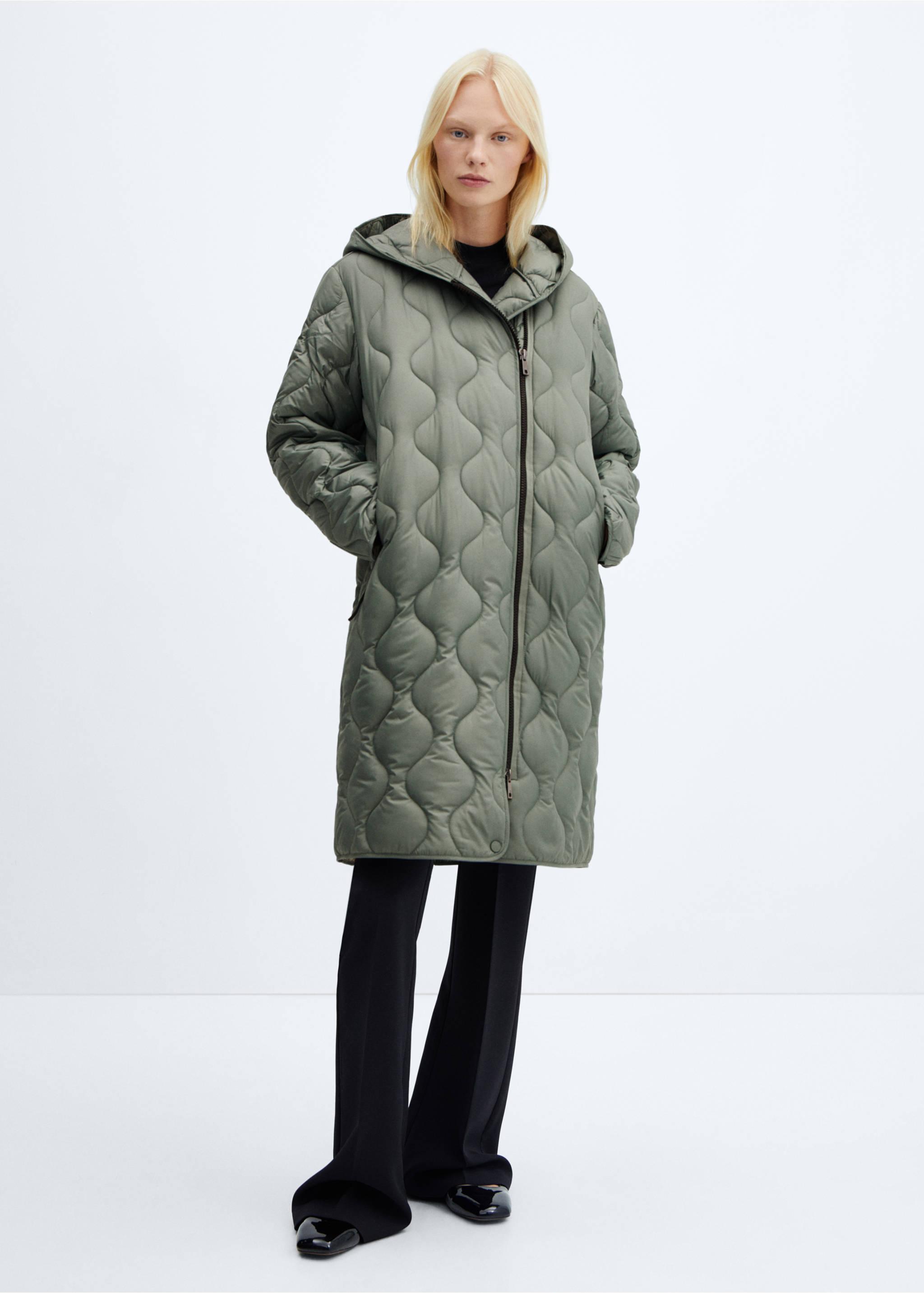Hood puffer coat - General plane, Blue. Ref: 57055949-00.