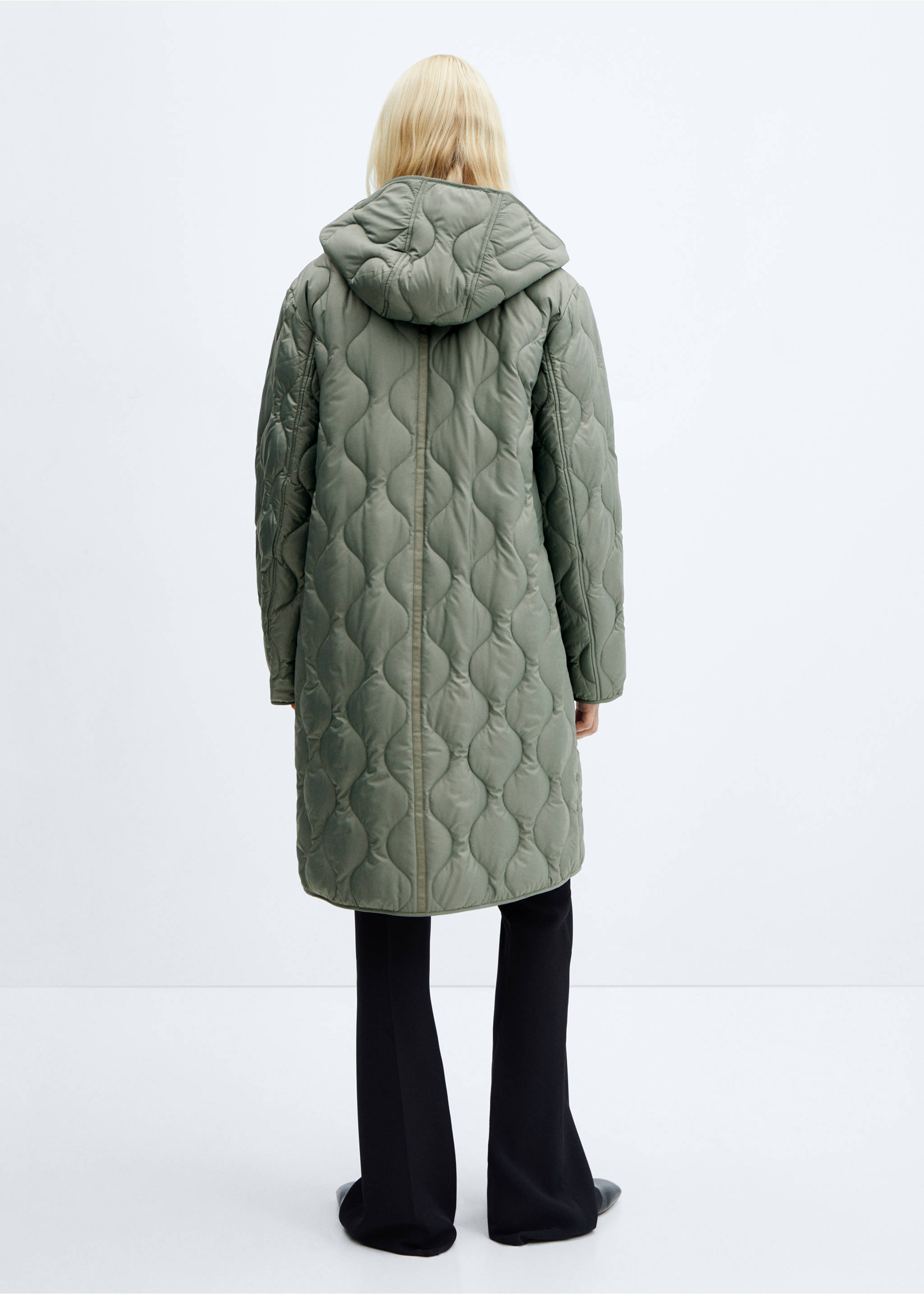 Hood puffer coat - Reverse of the article, Blue. Ref: 57055949-00.