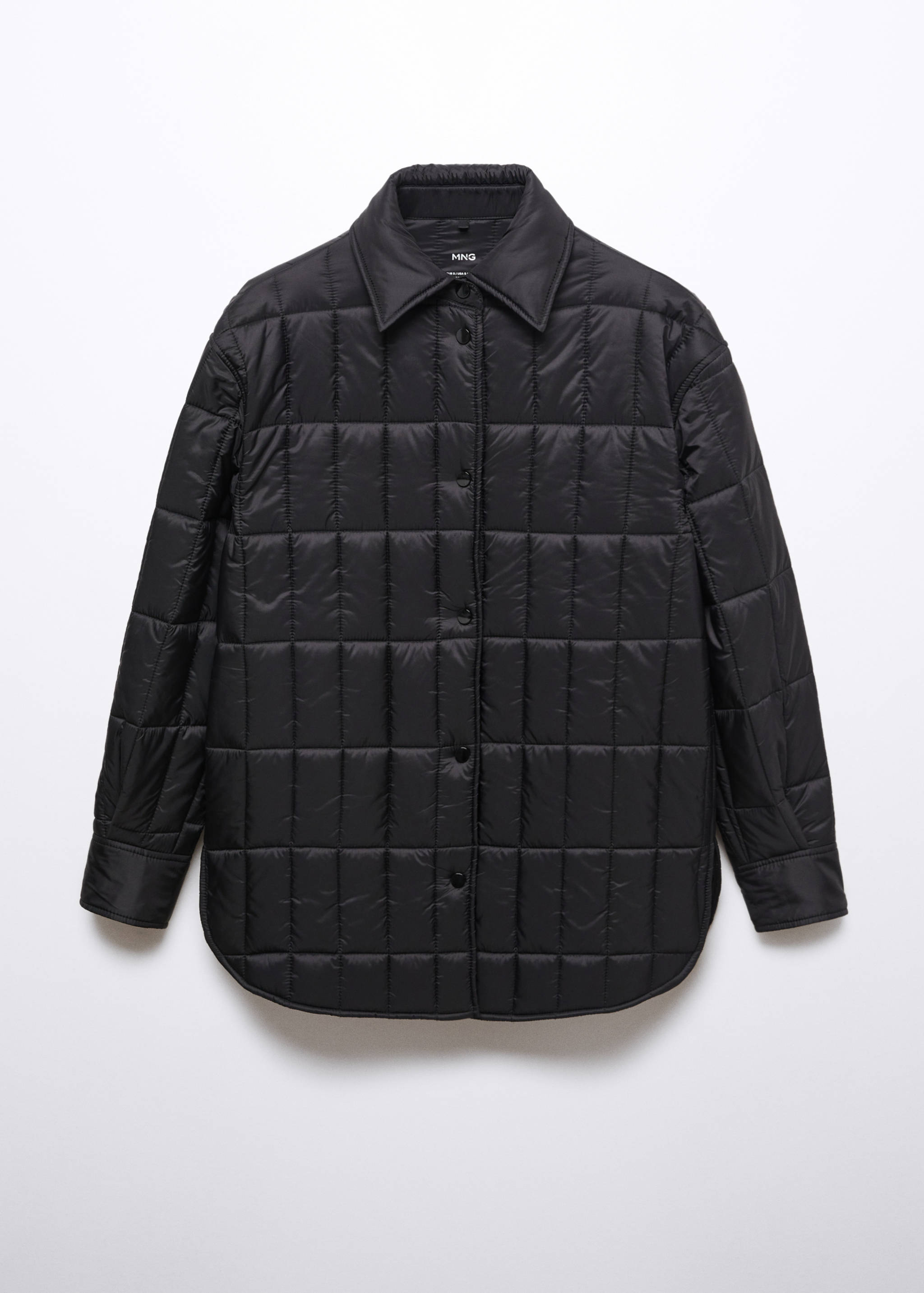 衬衫领绗缝厚夹克 - null