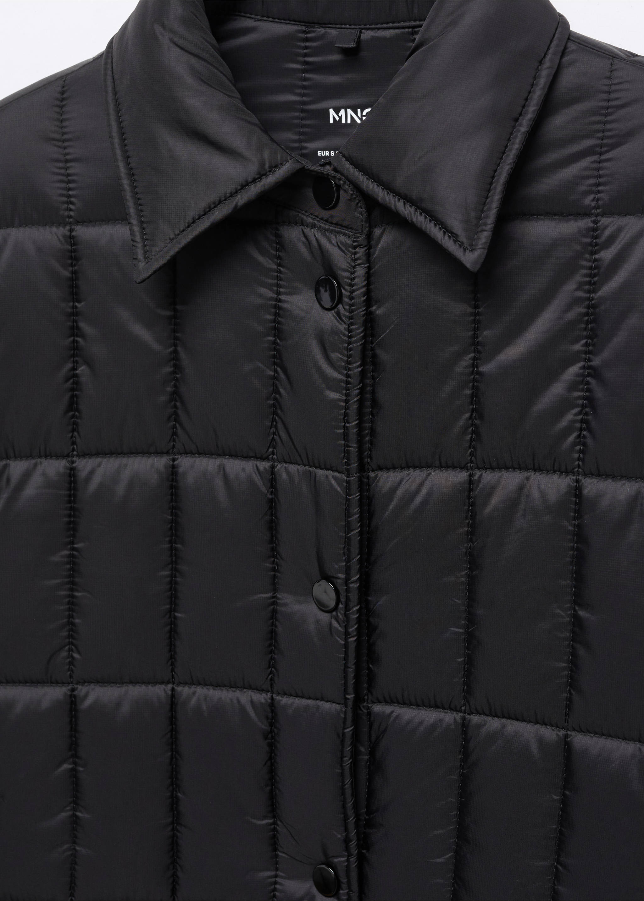 Anorak matelassé col chemise - Détail de l'article 8, Noir. Ref: 57055950-00.