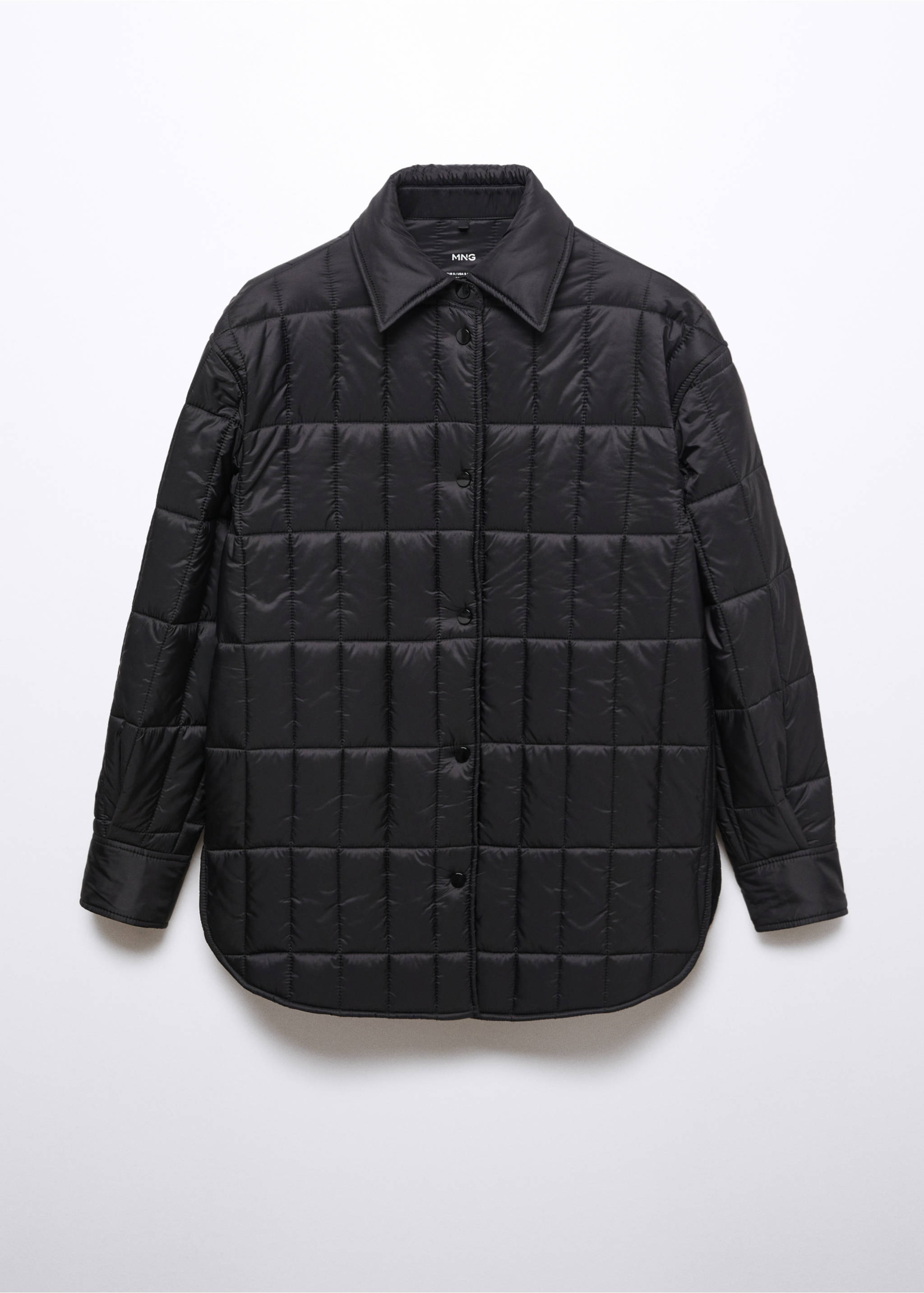Anorak matelassé col chemise - Article sans modèle, Noir. Ref: 57055950-00.