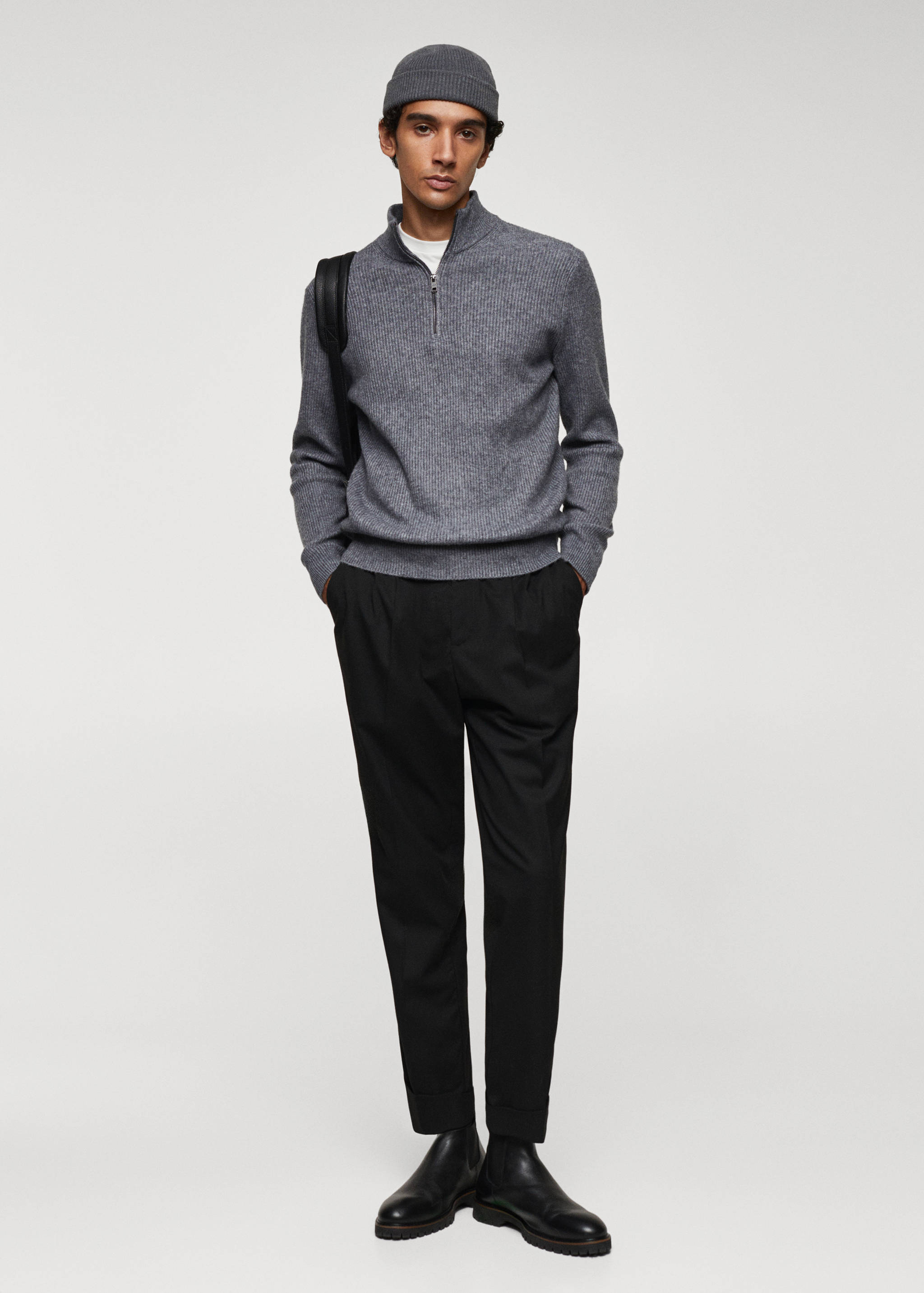 Sac à dos simili-cuir effet grainé - Plan général