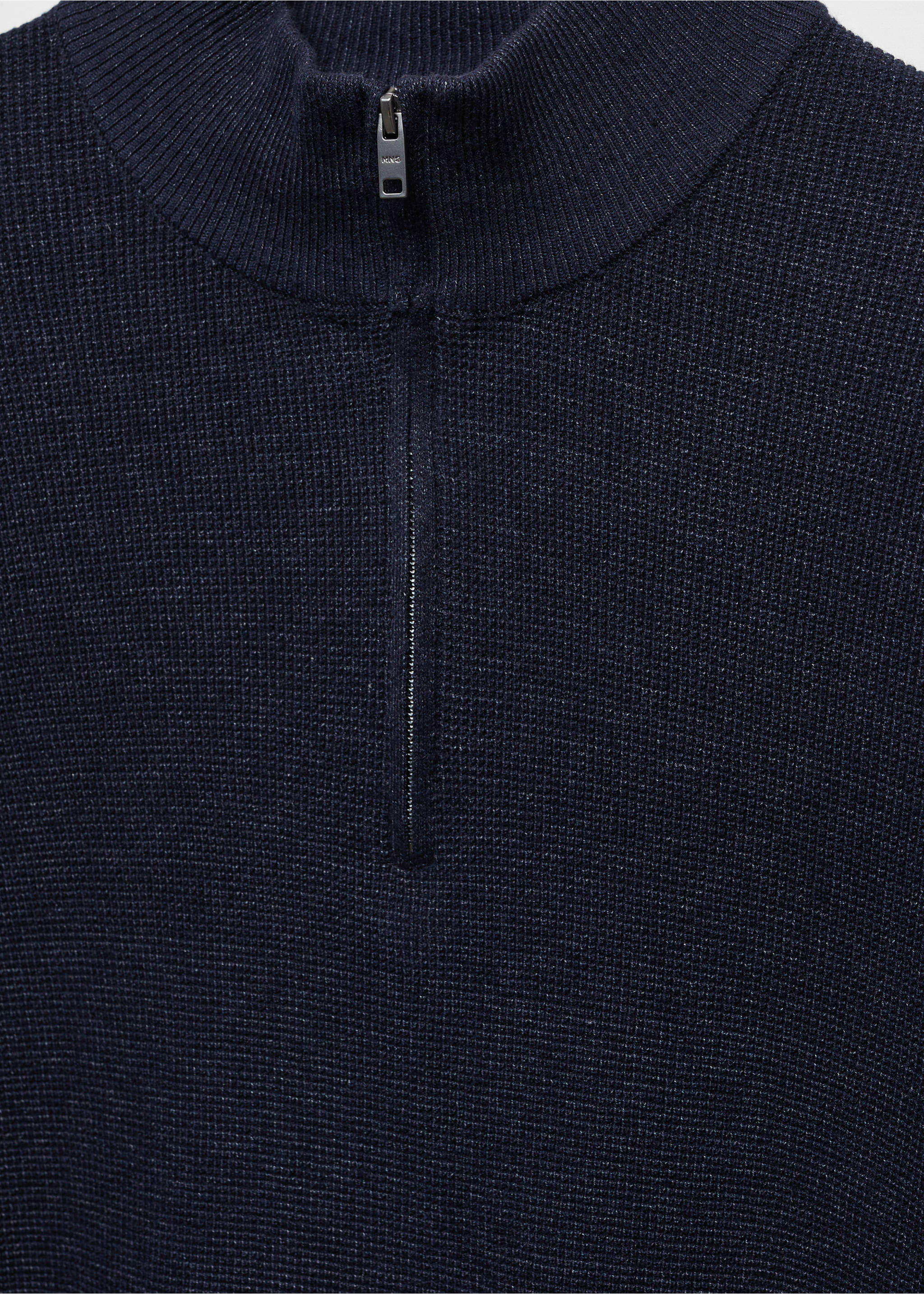 Pullover collo perkins a imbuto - Dettaglio dell'articolo 8, Navy. Ref: 57055957-00.