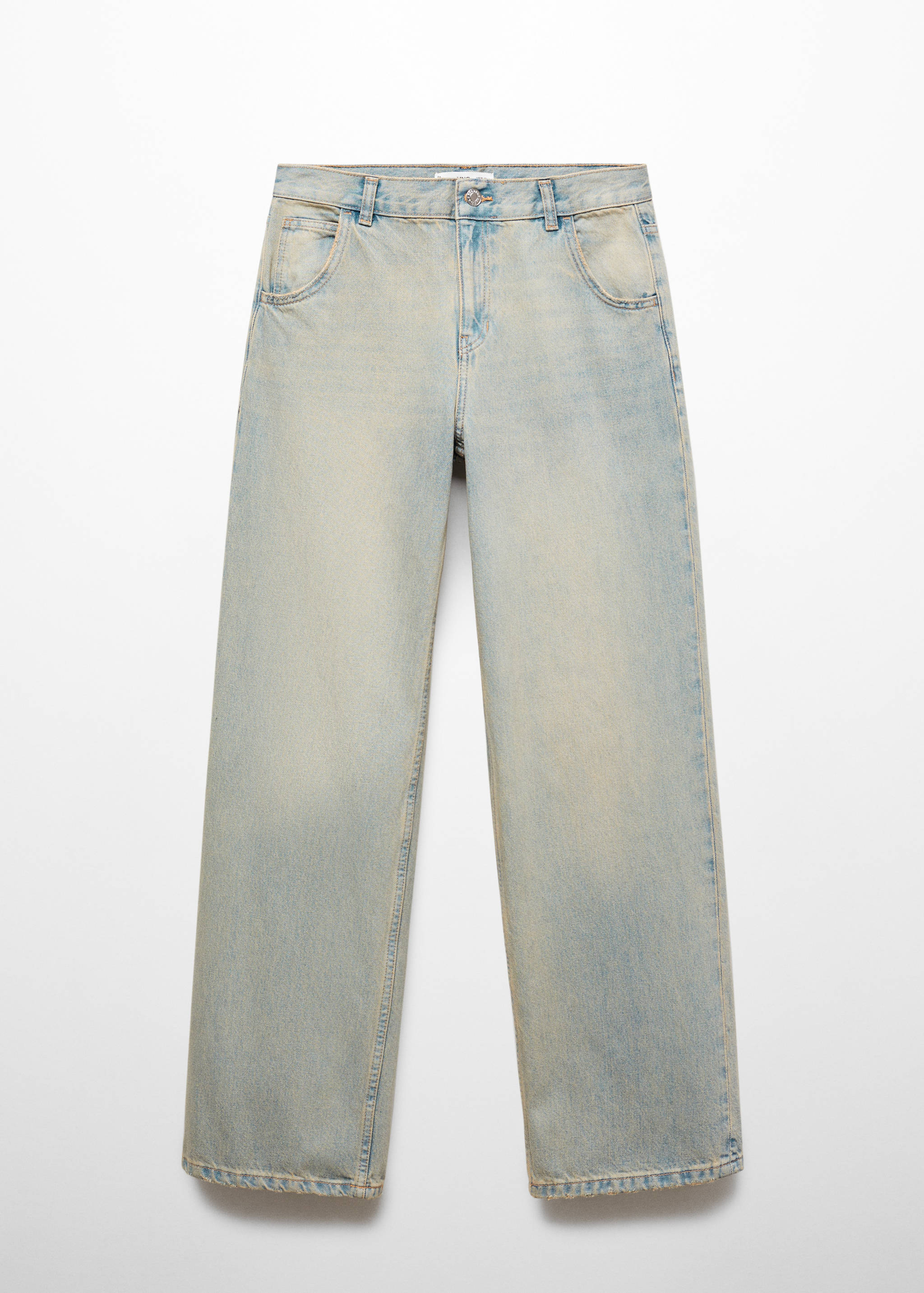 低腰阔腿牛仔裤 - null