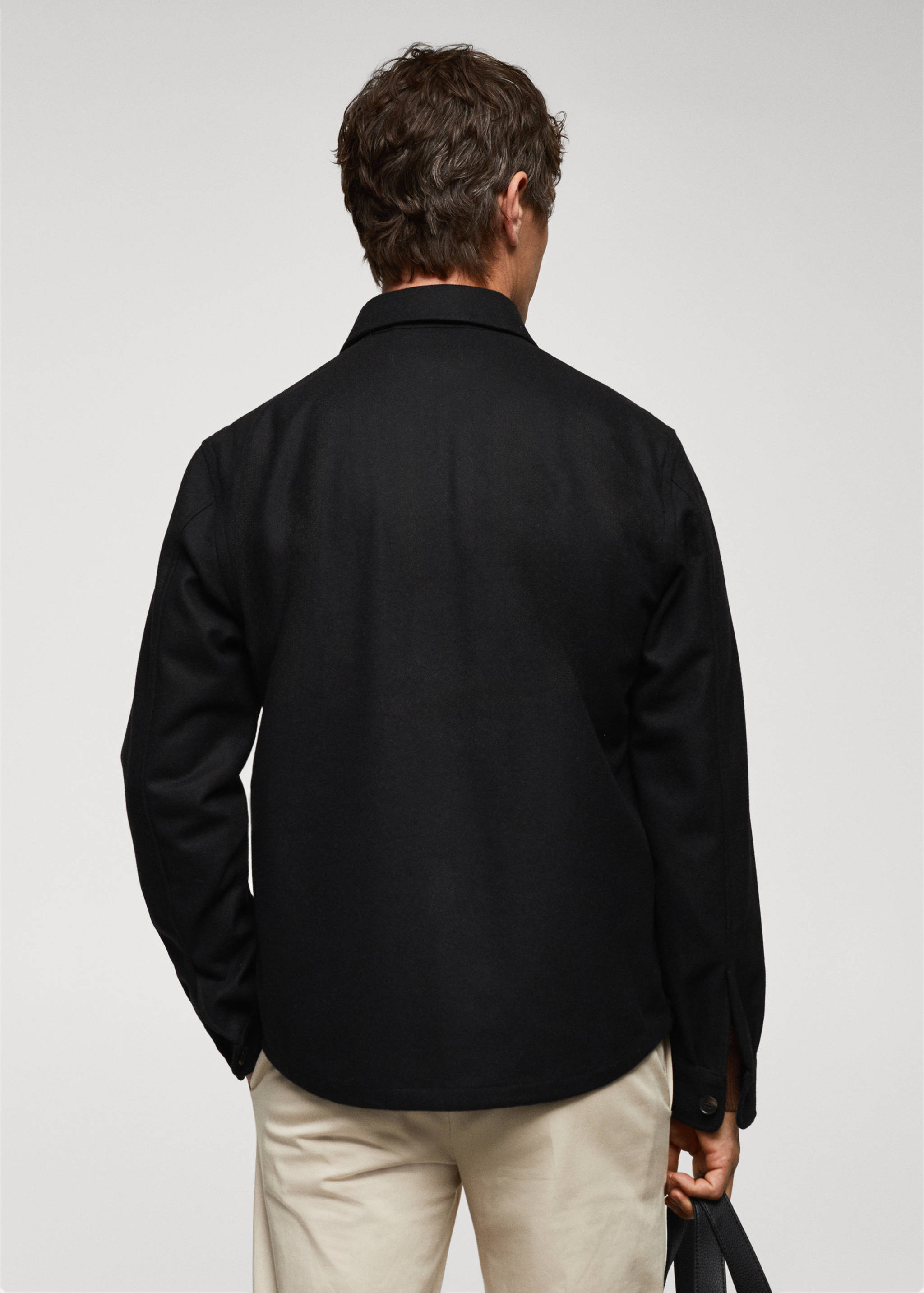Wool overshirt with pockets - Reverse of the article